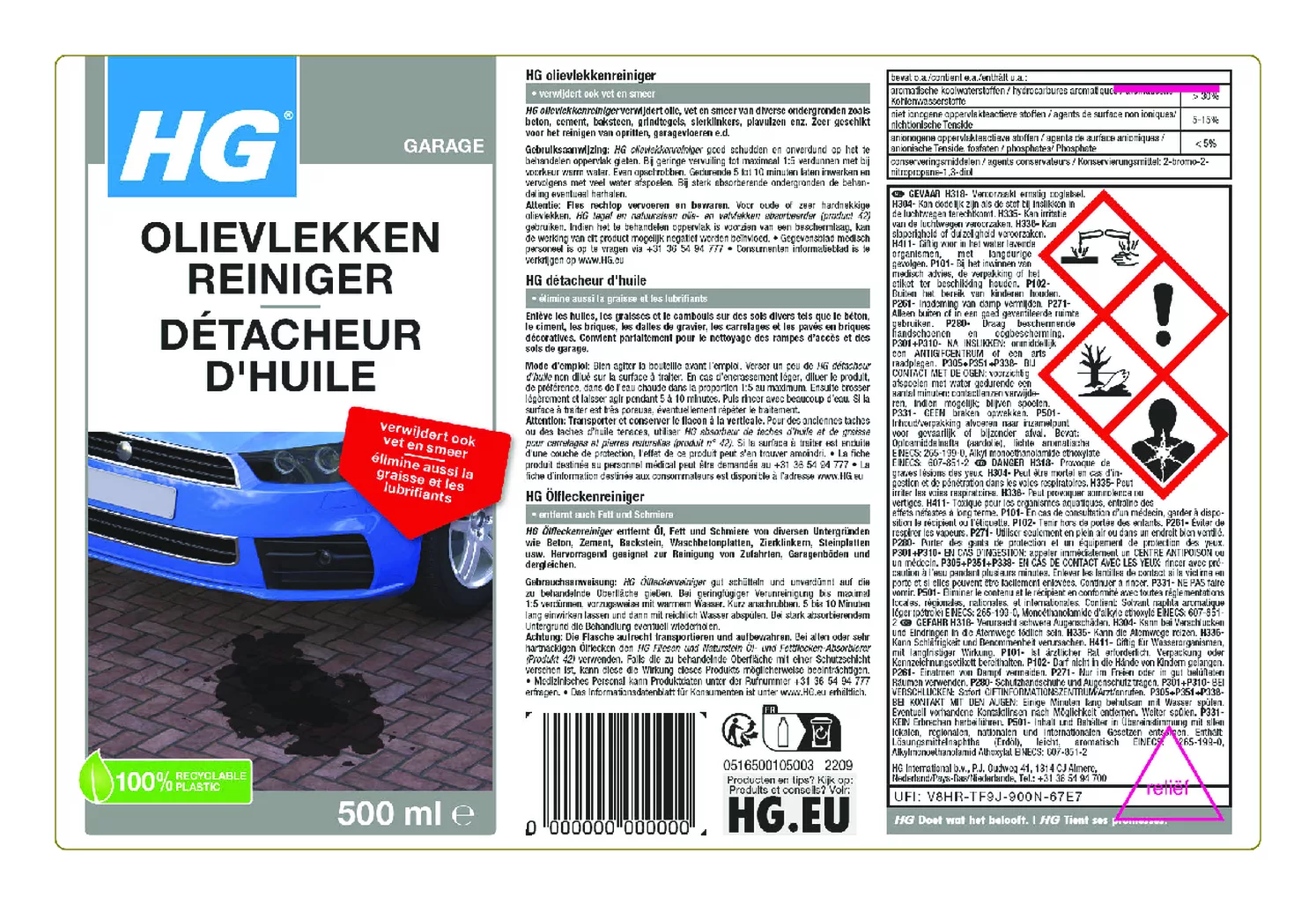 Olievlekken Reiniger afbeelding van document #1, etiket
