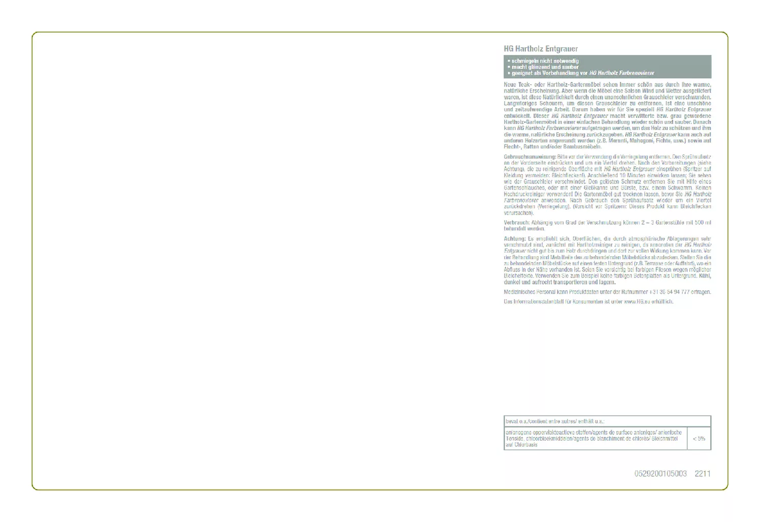 Buiten Hardhout Ontgrijzer afbeelding van document #2, etiket