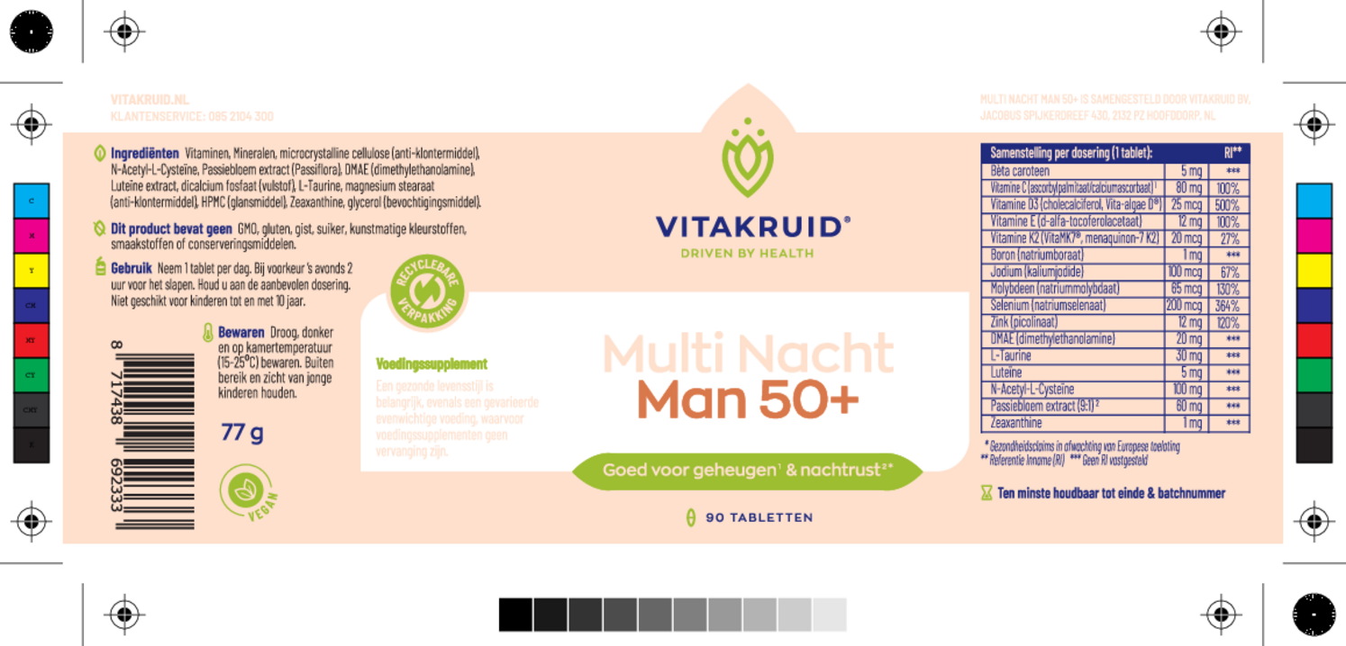 Multi Nacht Man 50+ Tabletten afbeelding van document #1, etiket