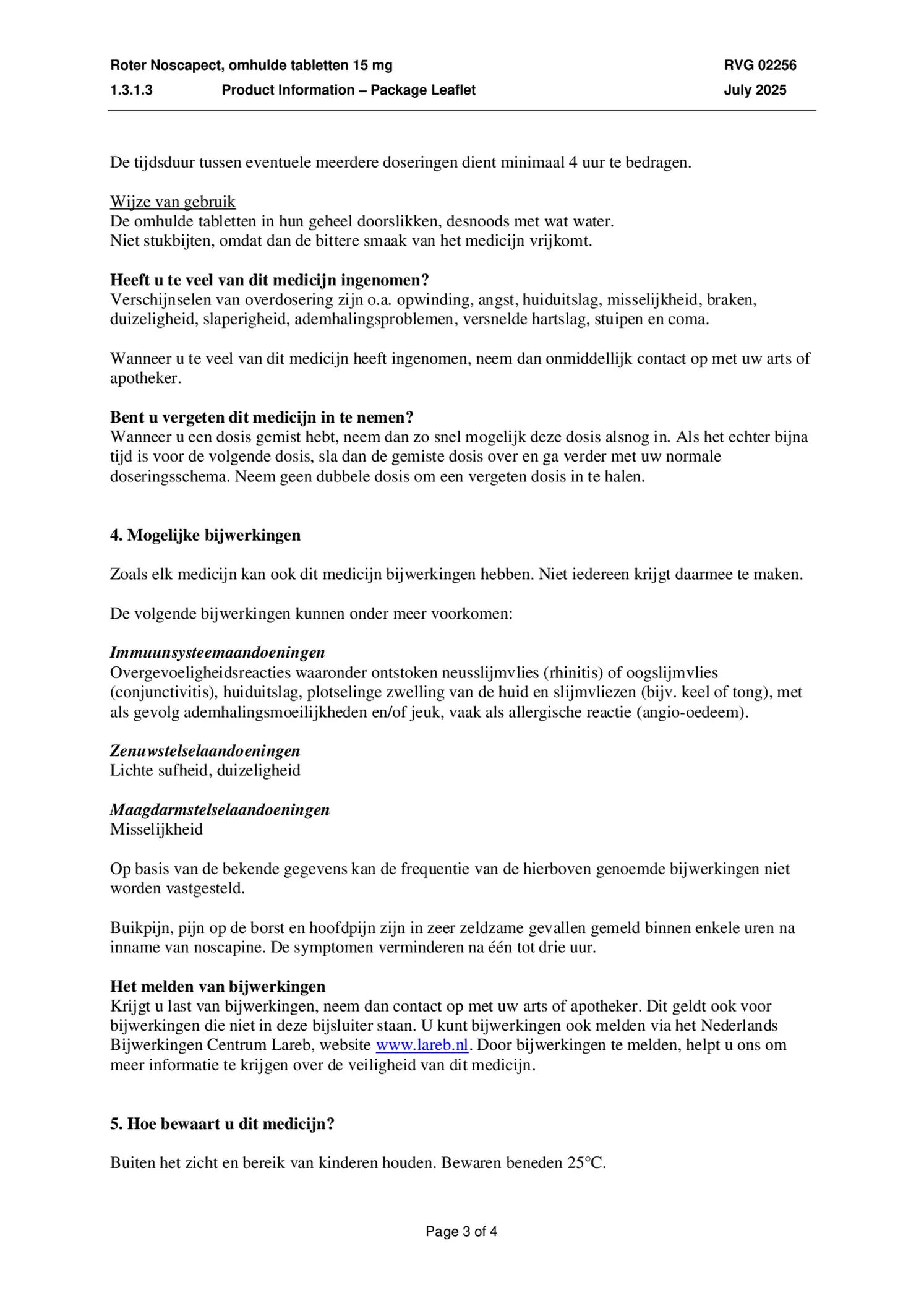 Noscapect Tabletten afbeelding van document #3, bijsluiter