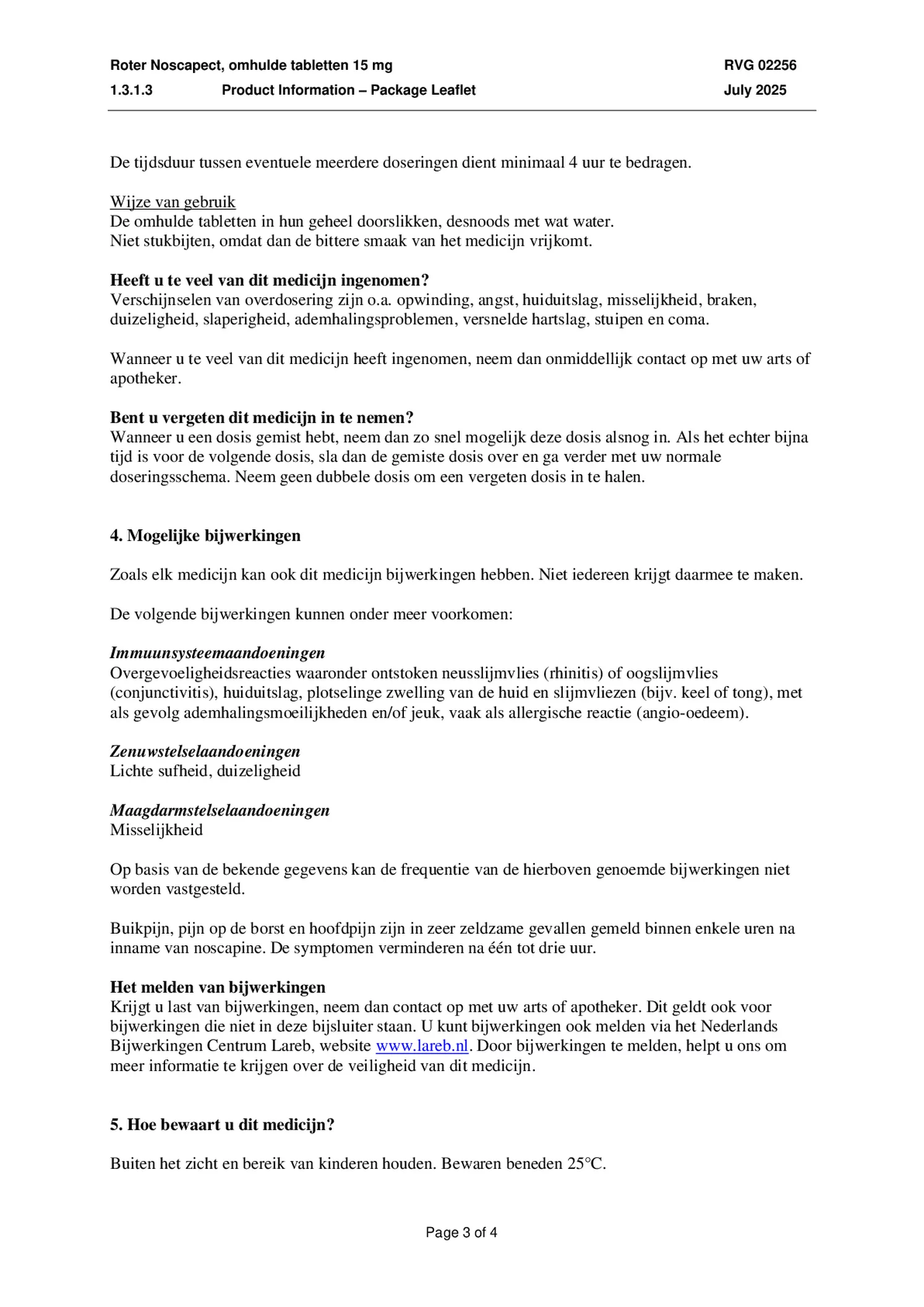 Noscapect Tabletten afbeelding van document #3, bijsluiter