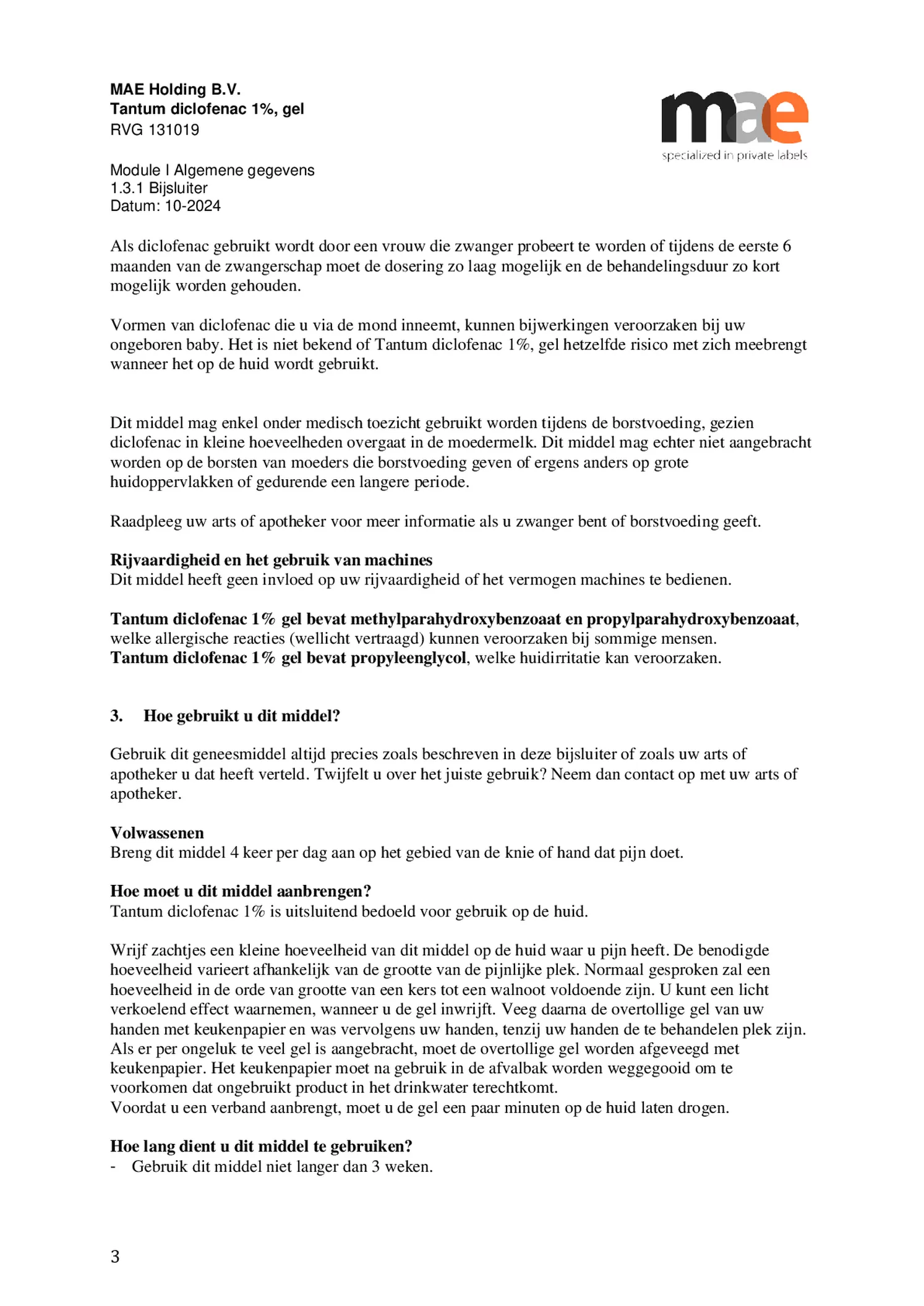 Diclofenac 1% Gel afbeelding van document #3, bijsluiter