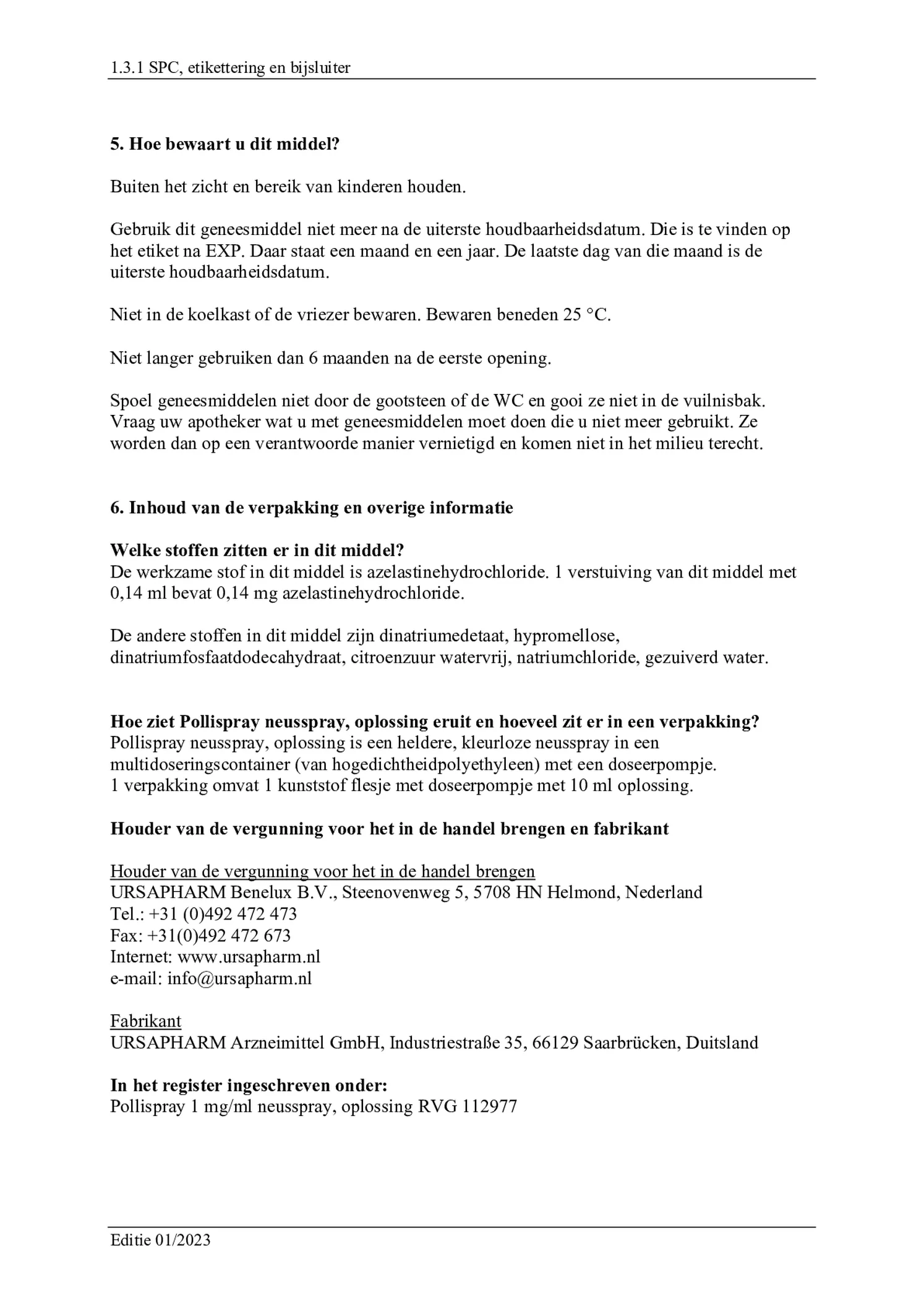 1mg/ml  Neusspray, oplossing afbeelding van document #5, bijsluiter