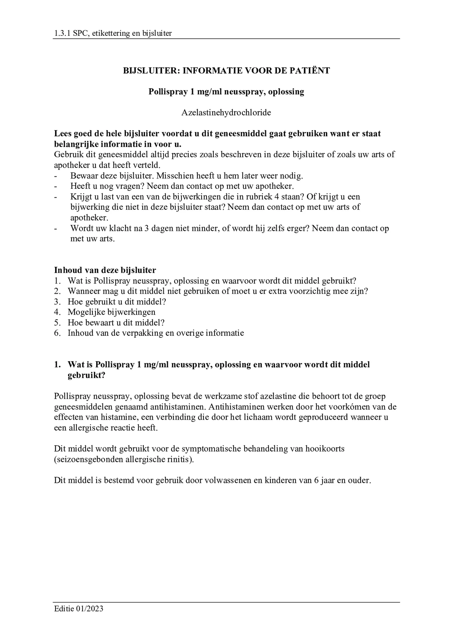 1mg/ml  Neusspray, oplossing afbeelding van document #1, bijsluiter