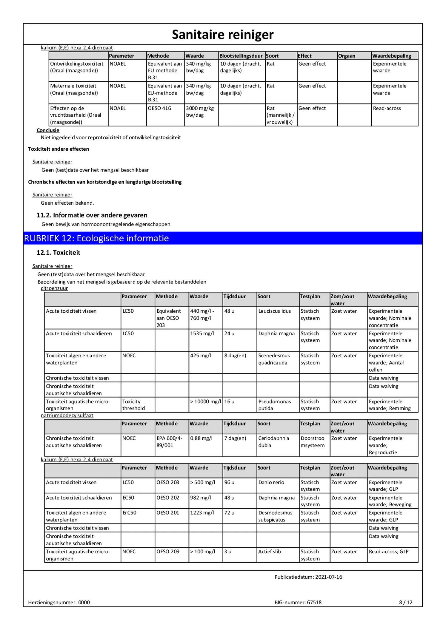 Badkamer Reiniger Navulling afbeelding van document #8, bijsluiter