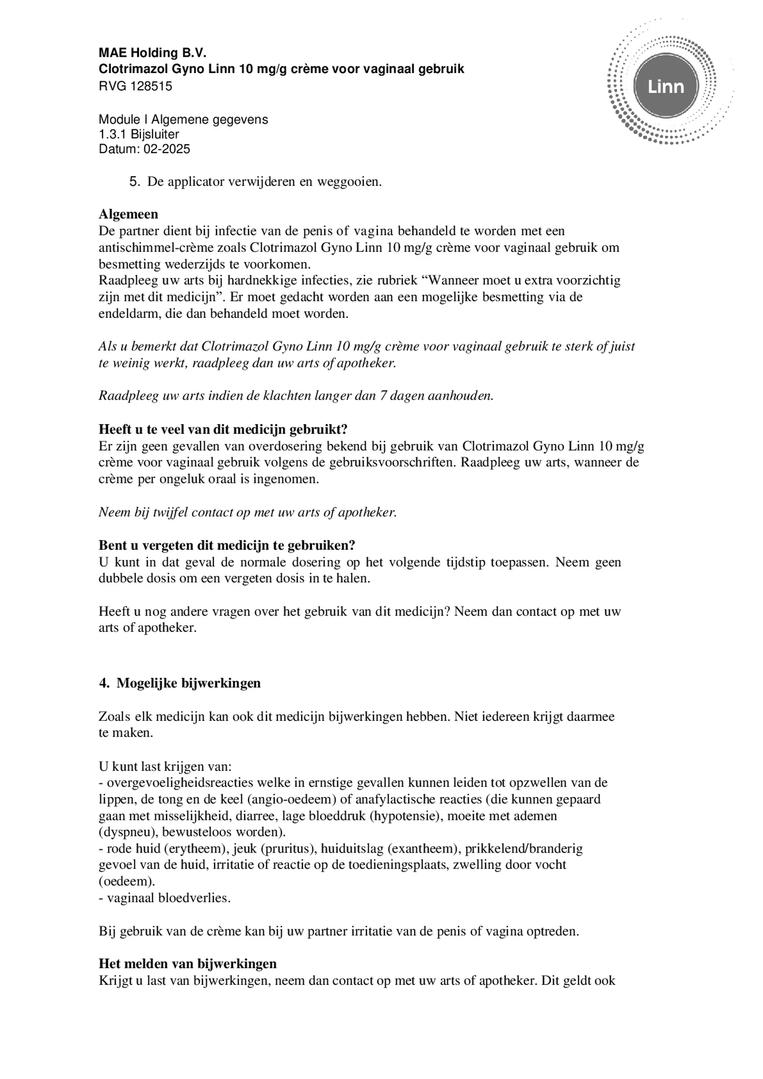 Clotrimazol 10mg/g Vaginale Crème afbeelding van document #5, bijsluiter