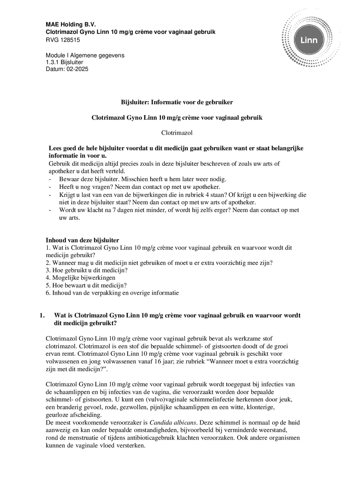 Clotrimazol 10mg/g Vaginale Crème afbeelding van document #1, bijsluiter