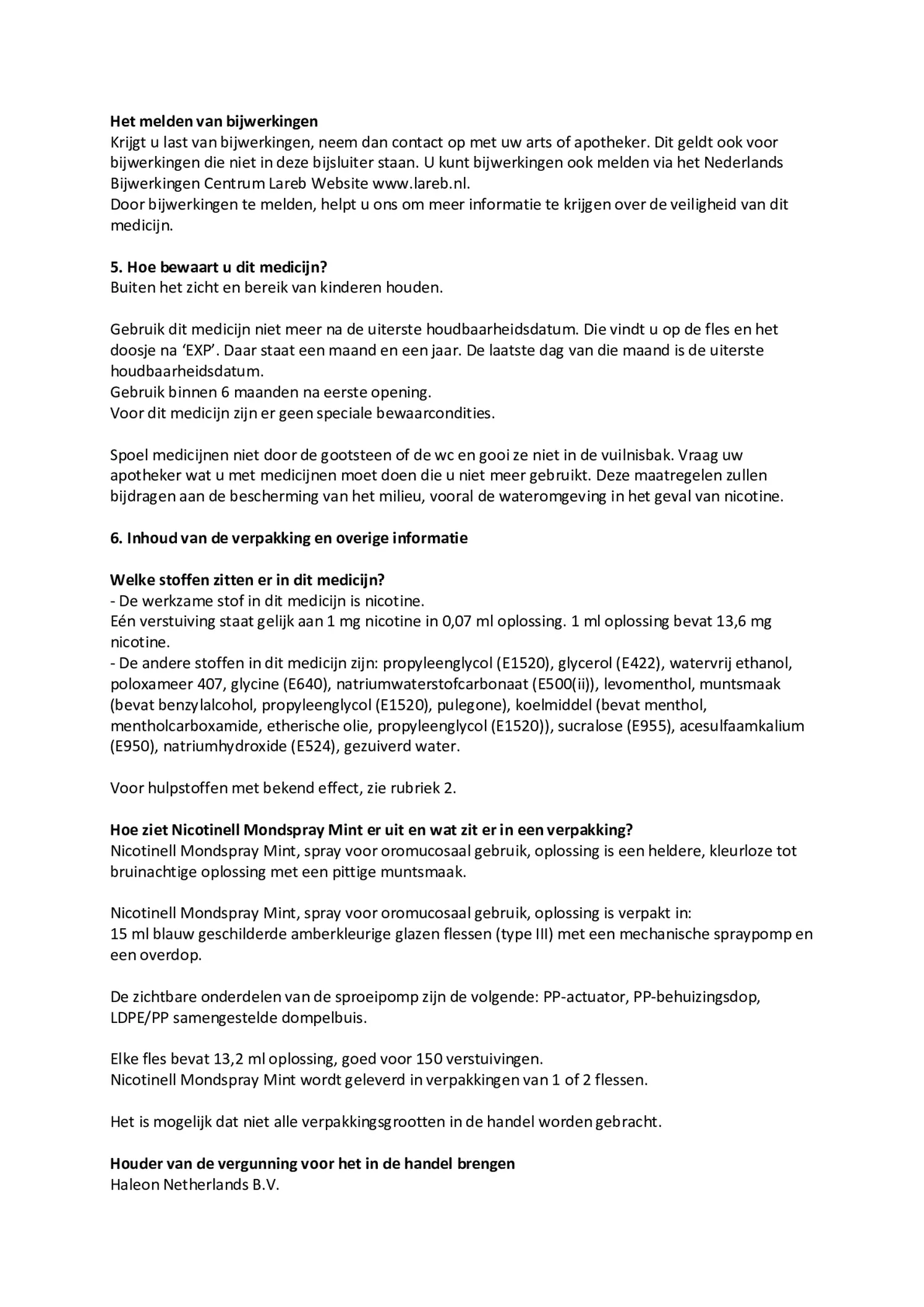 Mondspray Mint 1mg afbeelding van document #7, bijsluiter