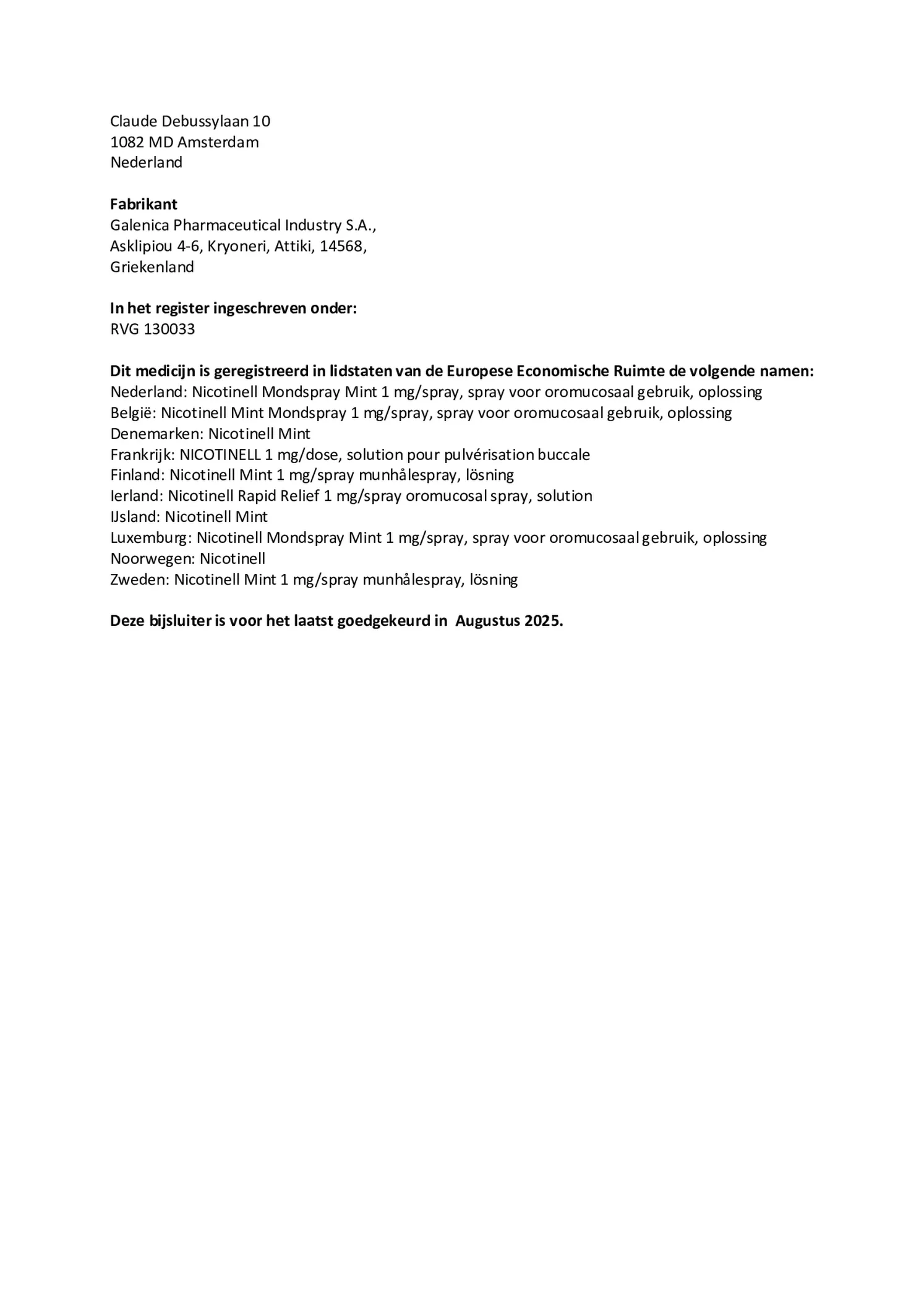 Mondspray Mint 1mg afbeelding van document #8, bijsluiter