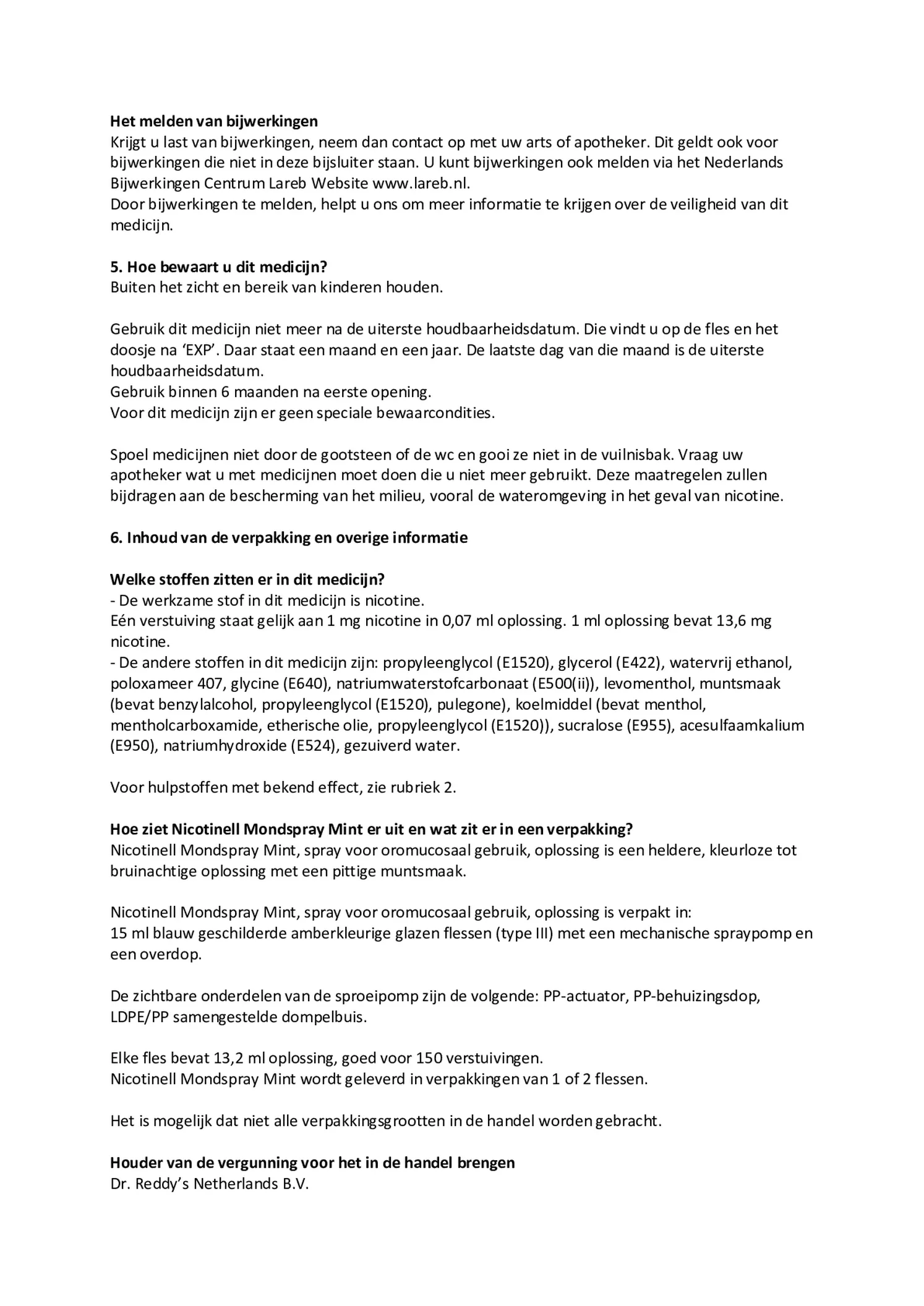 Mondspray Mint 1mg afbeelding van document #7, bijsluiter