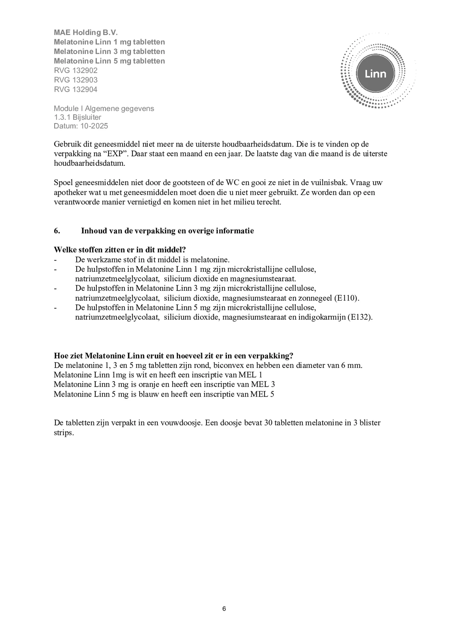 Melatonine 3mg Tabletten afbeelding van document #6, bijsluiter