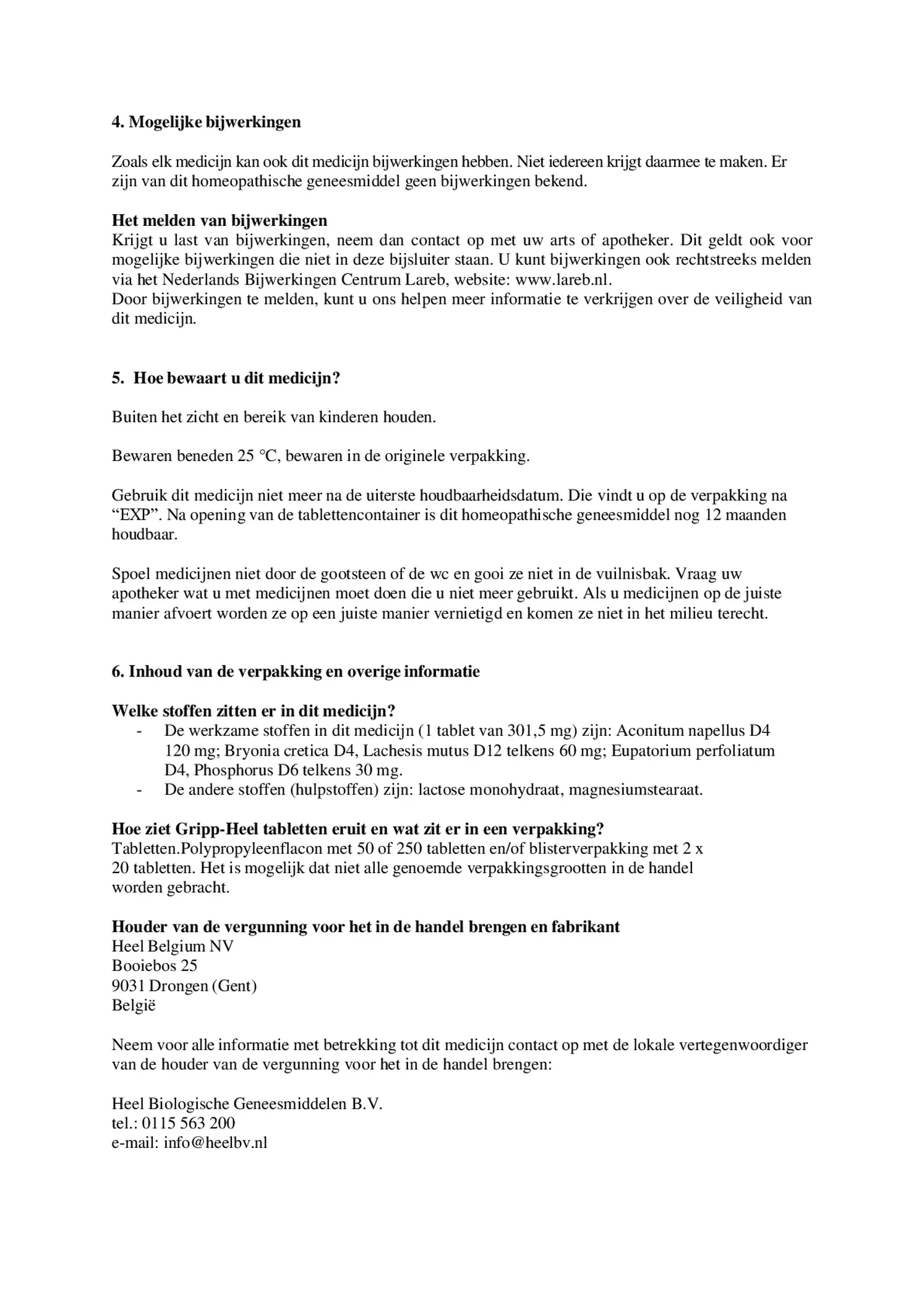 Gripp-Heel H Tabletten afbeelding van document #3, bijsluiter