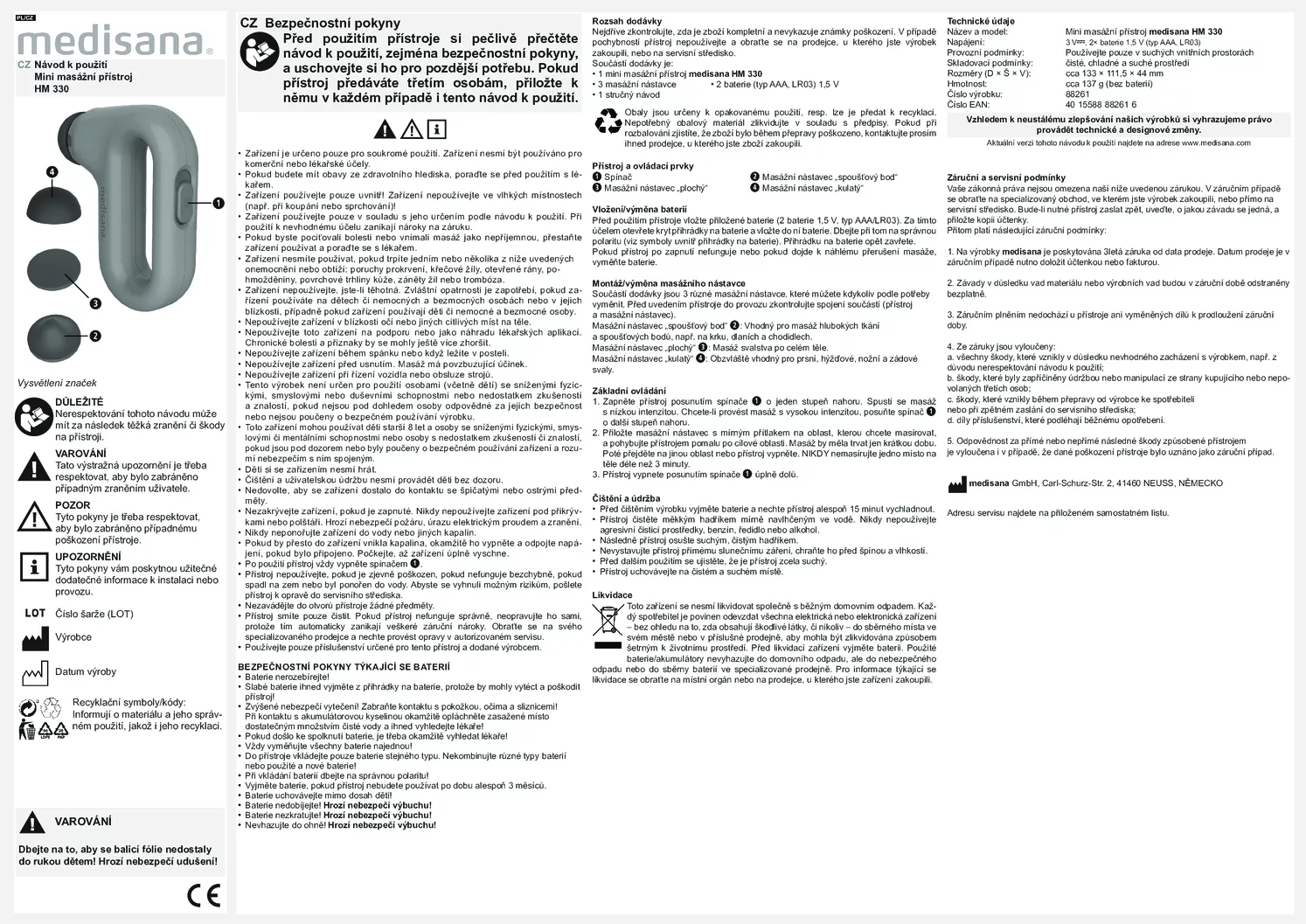 HM 330 Mini Hand Massage afbeelding van document #14, gebruiksaanwijzing