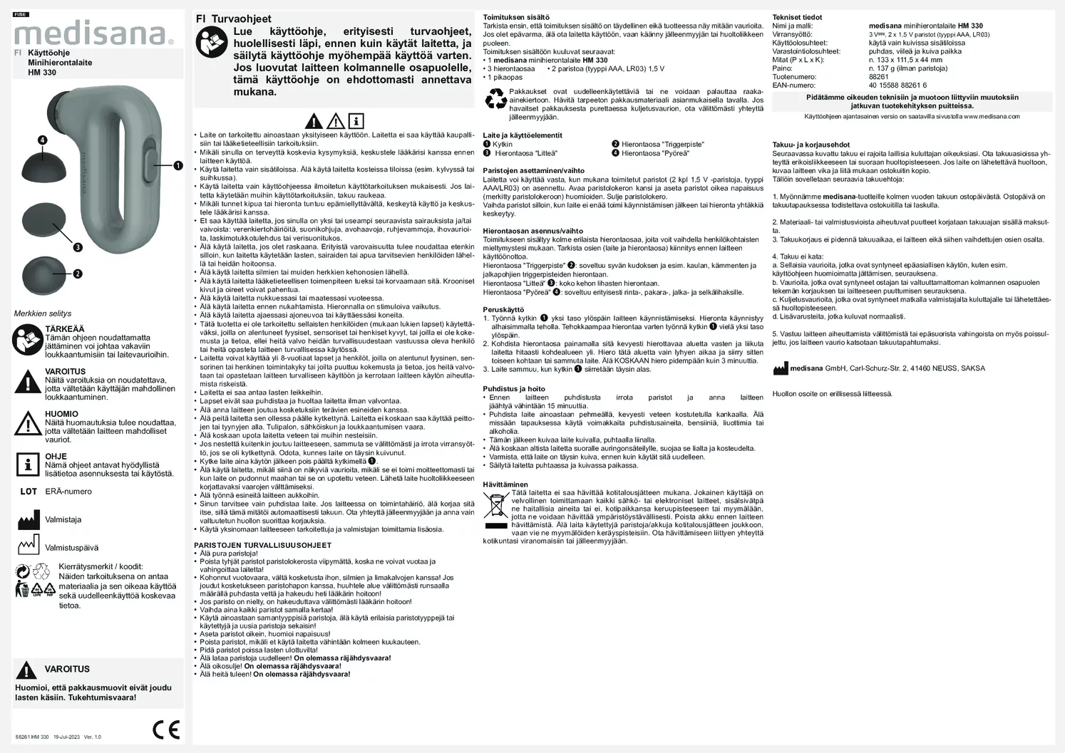 HM 330 Mini Hand Massage afbeelding van document #9, gebruiksaanwijzing