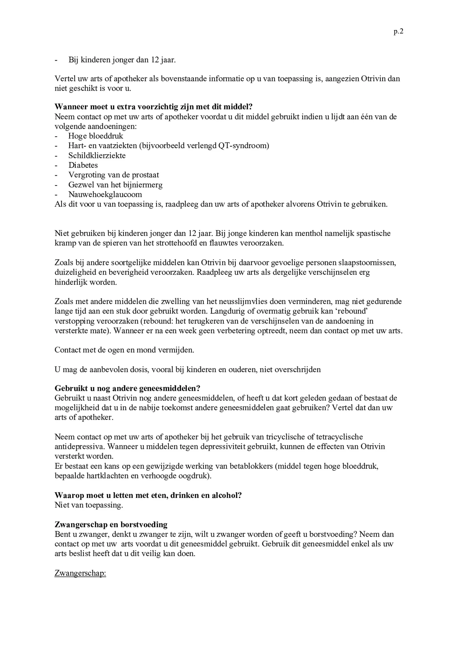 Menthol Xylometazoline HCI 1 mg/ml Neusspray afbeelding van document #2, bijsluiter