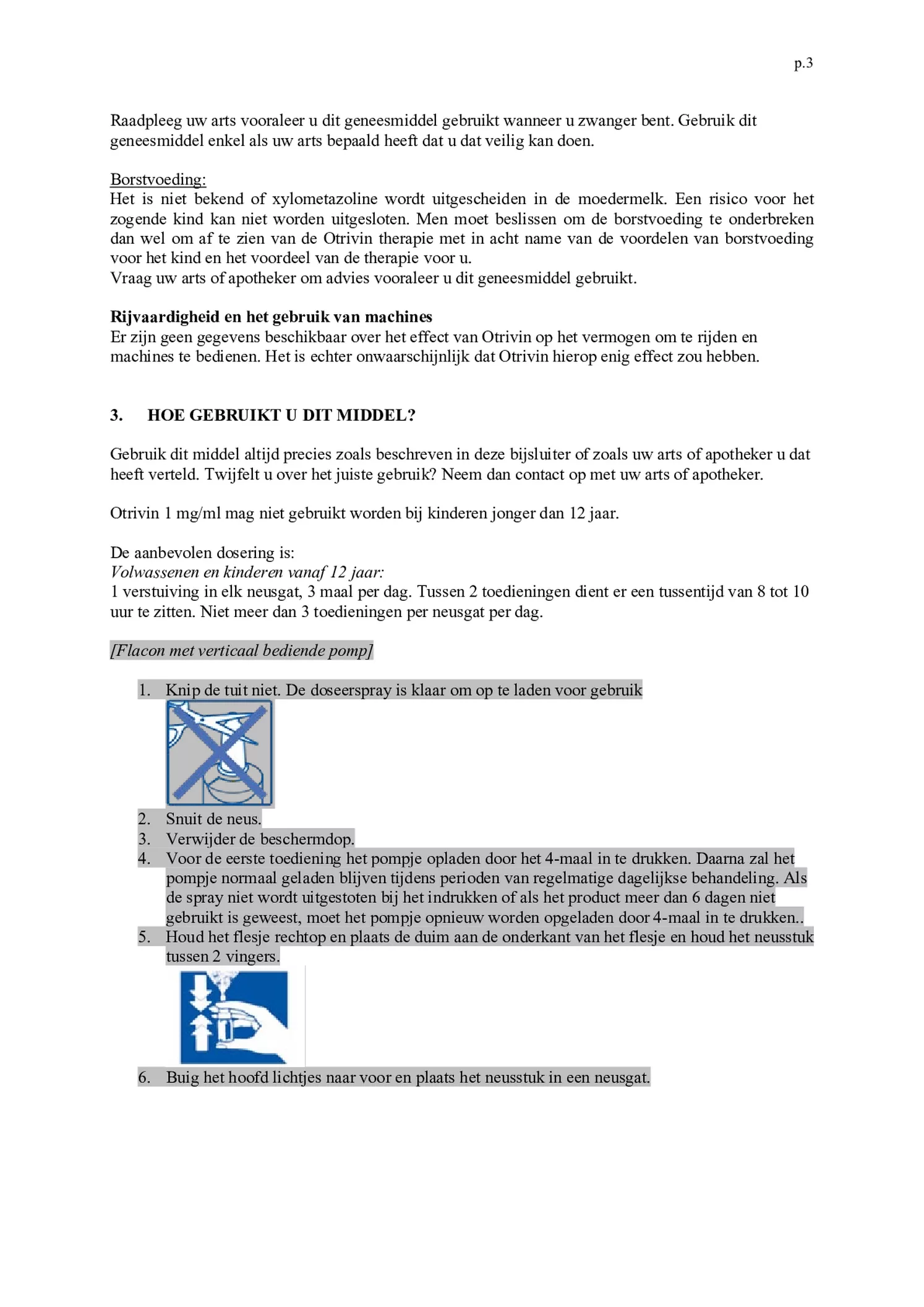 Menthol Xylometazoline HCI 1 mg/ml Neusspray afbeelding van document #3, bijsluiter
