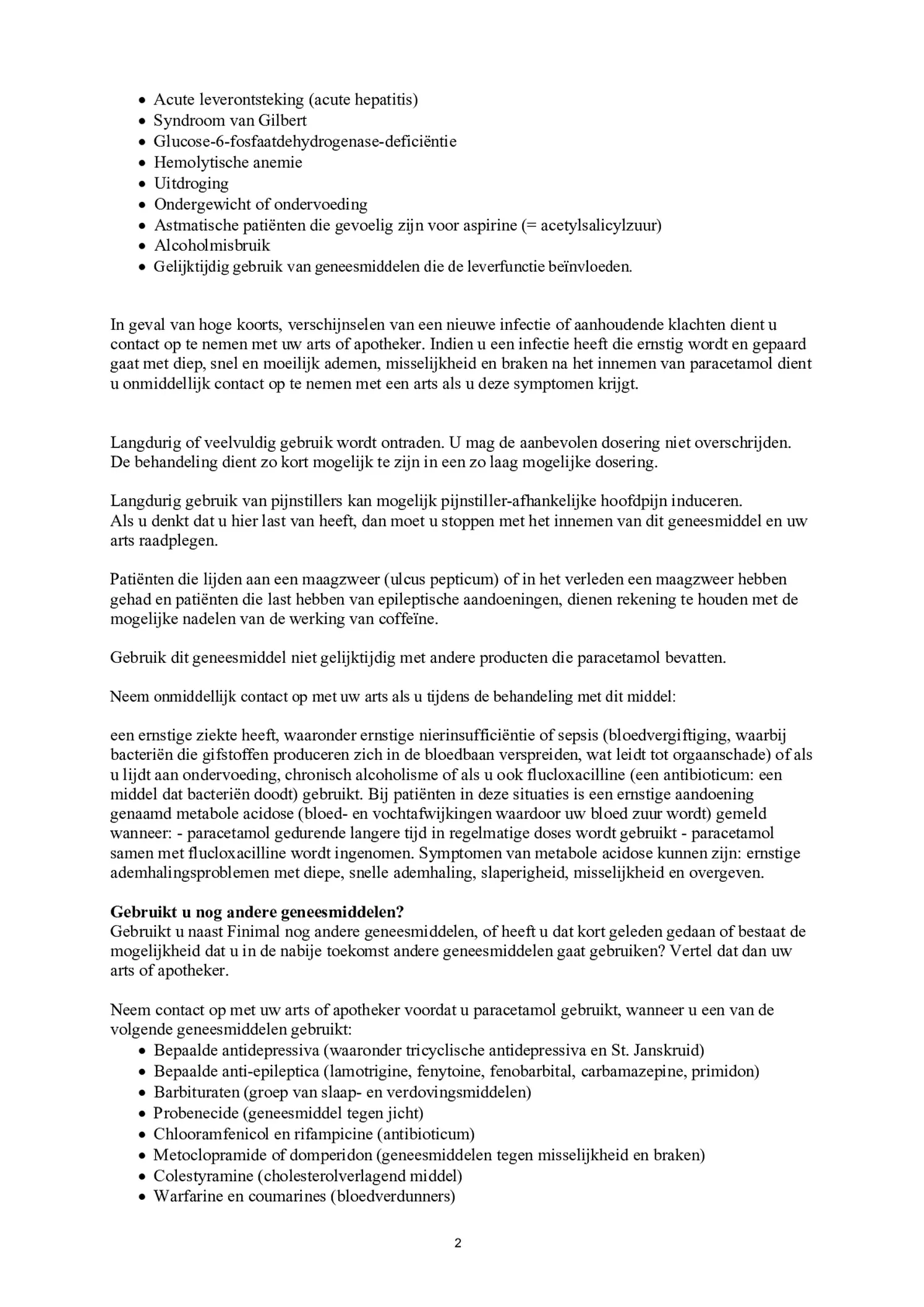 Paracetamol 500mg/Coffeine 50mg afbeelding van document #2, bijsluiter