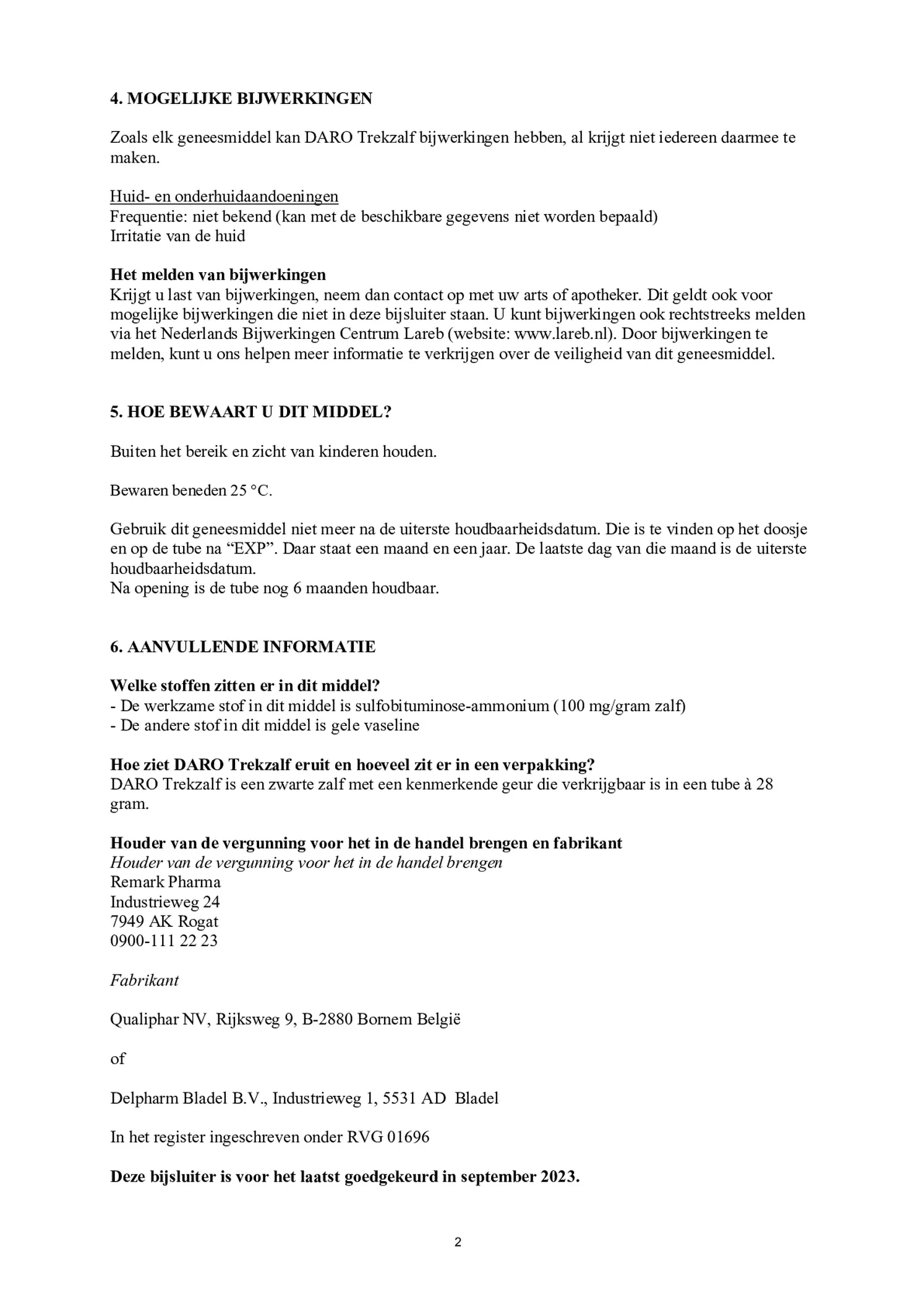 Trekzalf 100mg afbeelding van document #2, bijsluiter