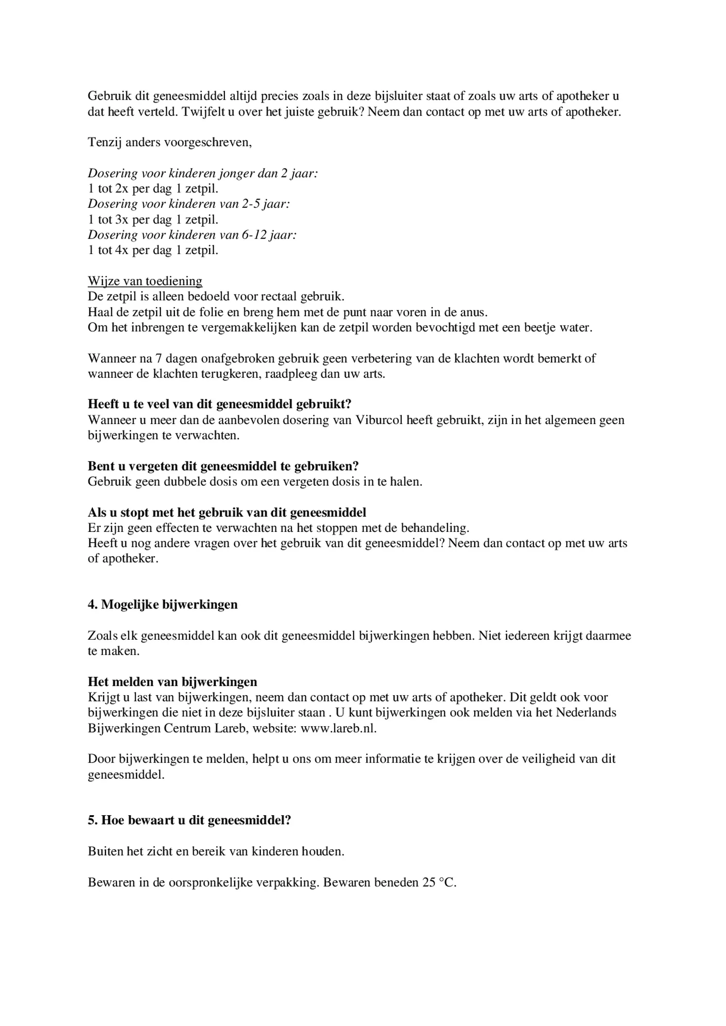 Viburcol Zetpillen afbeelding van document #2, bijsluiter