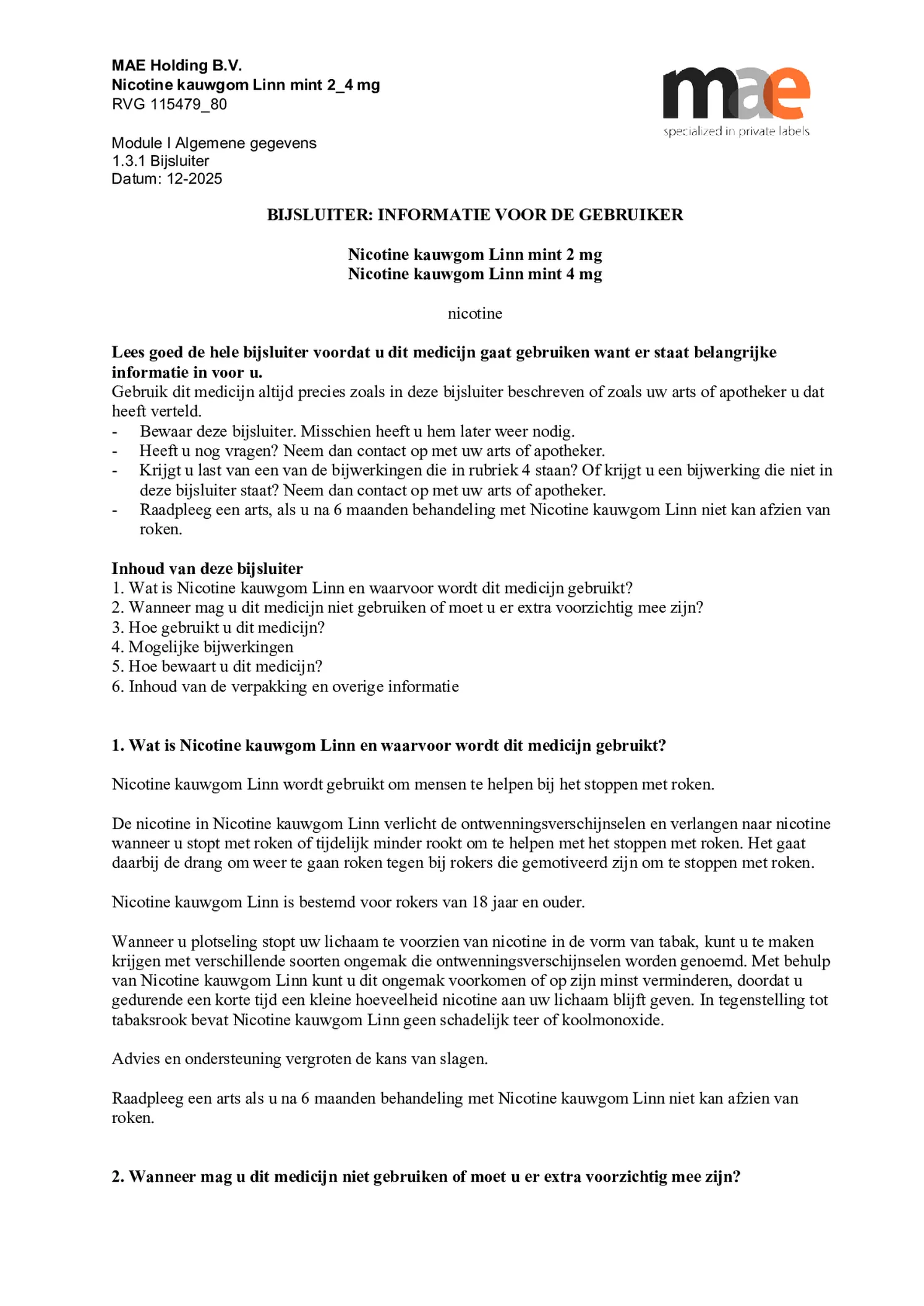 Nicotine Kauwgom Mint 4mg afbeelding van document #1, bijsluiter