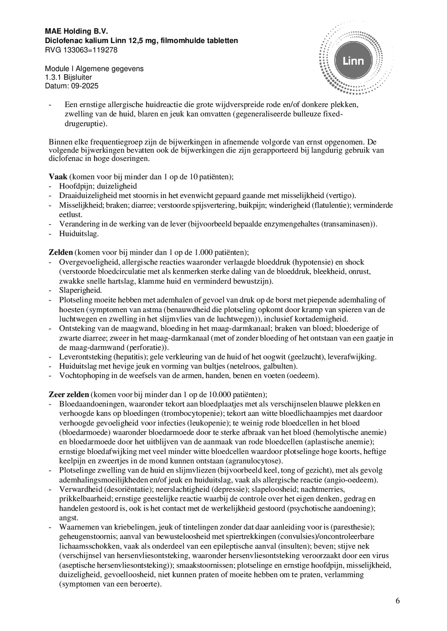 Diclofenac Kalium 12.5mg Filmomhulde Tabletten afbeelding van document #6, bijsluiter