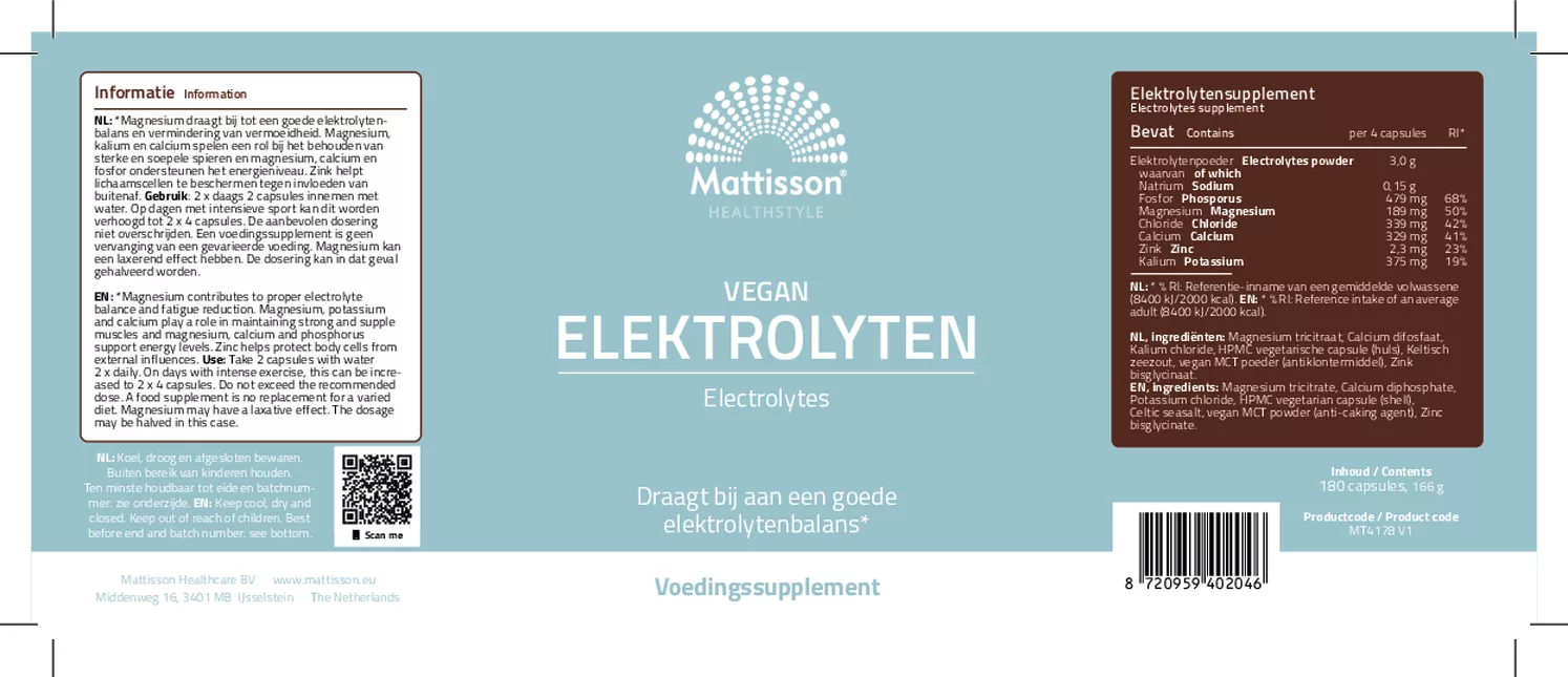 Elektrolyten Capsules afbeelding van document #1, etiket