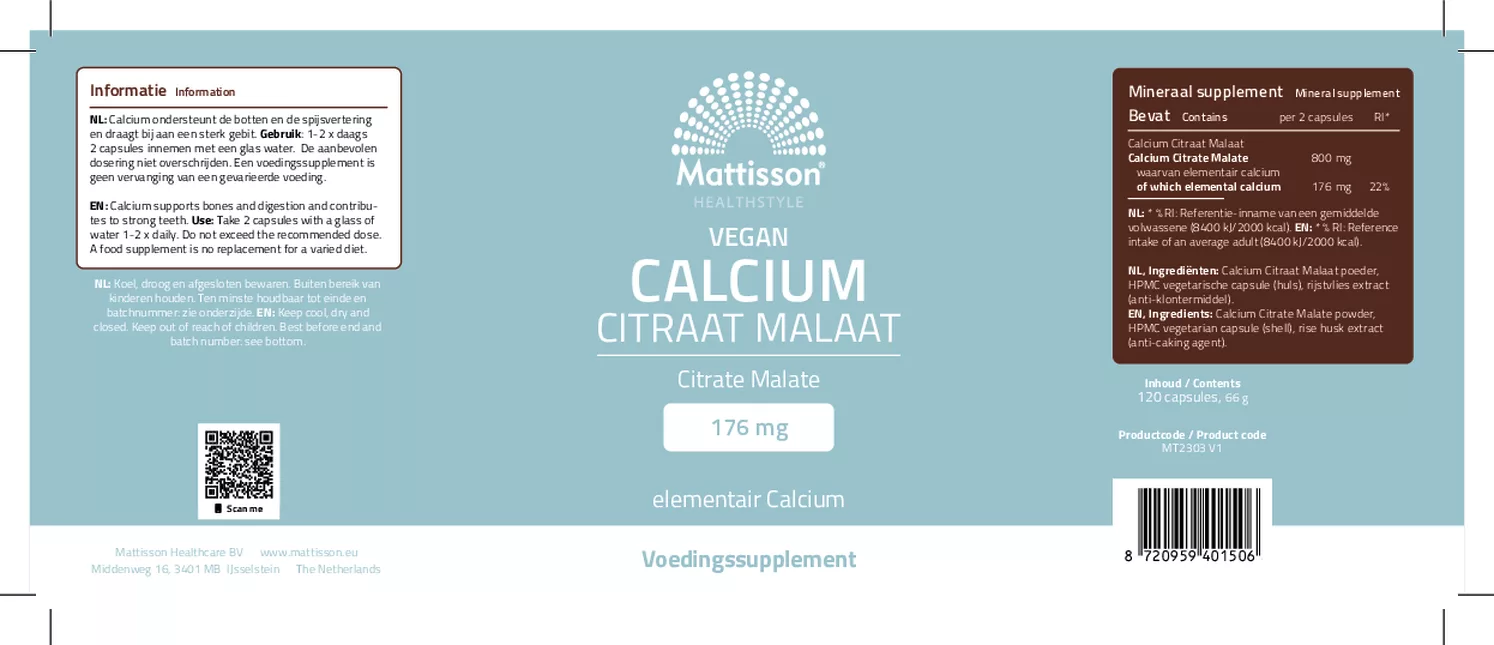 Calcium Citraat Malaat Capsules afbeelding van document #1, etiket