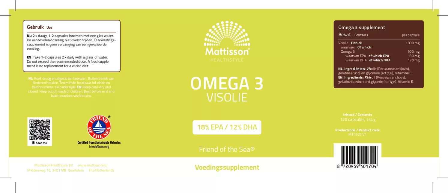 Omega 3 Visolie Capsules afbeelding van document #1, etiket