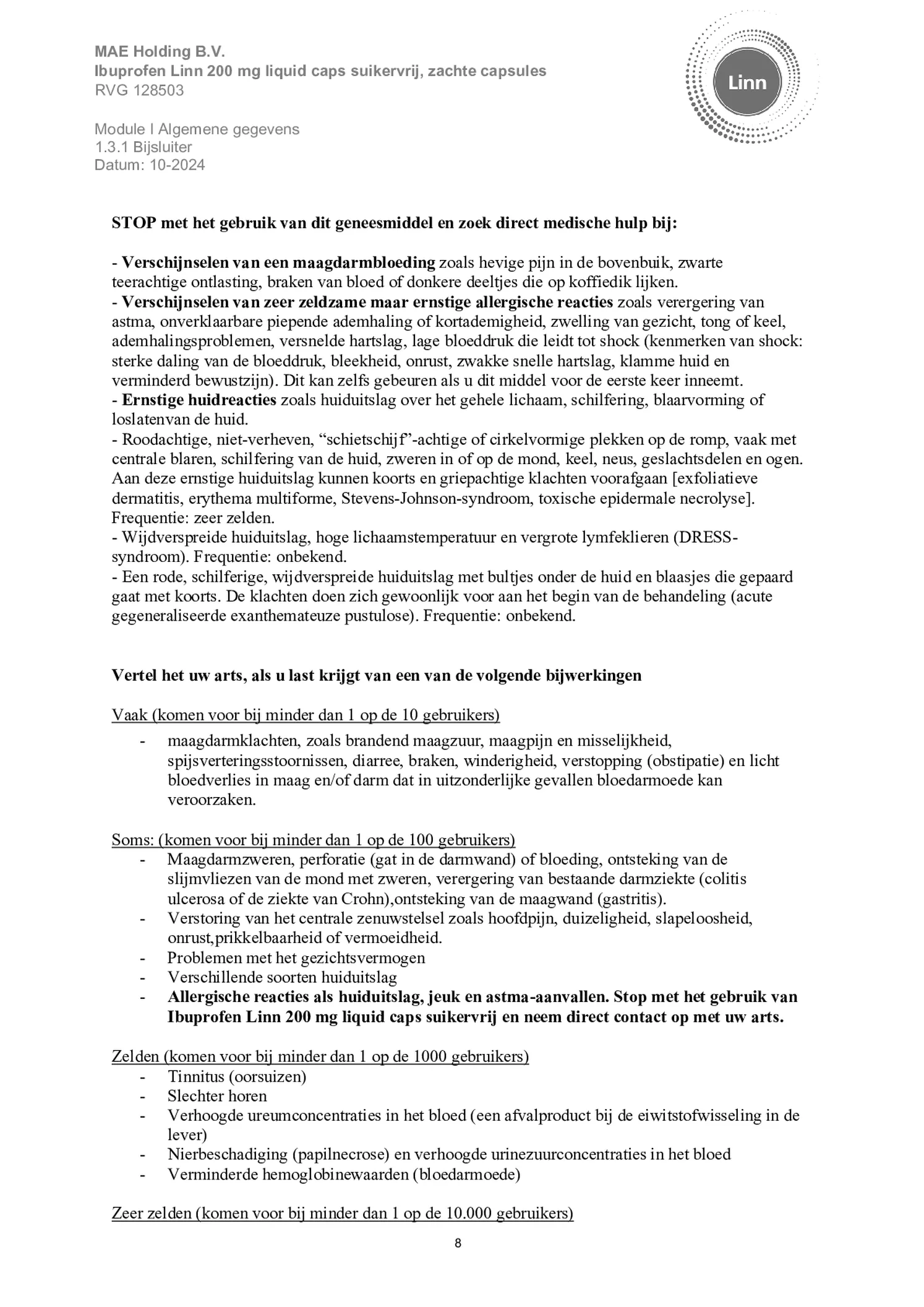 Ibuprofen Liquid Caps 200mg Suikervrij afbeelding van document #8, bijsluiter