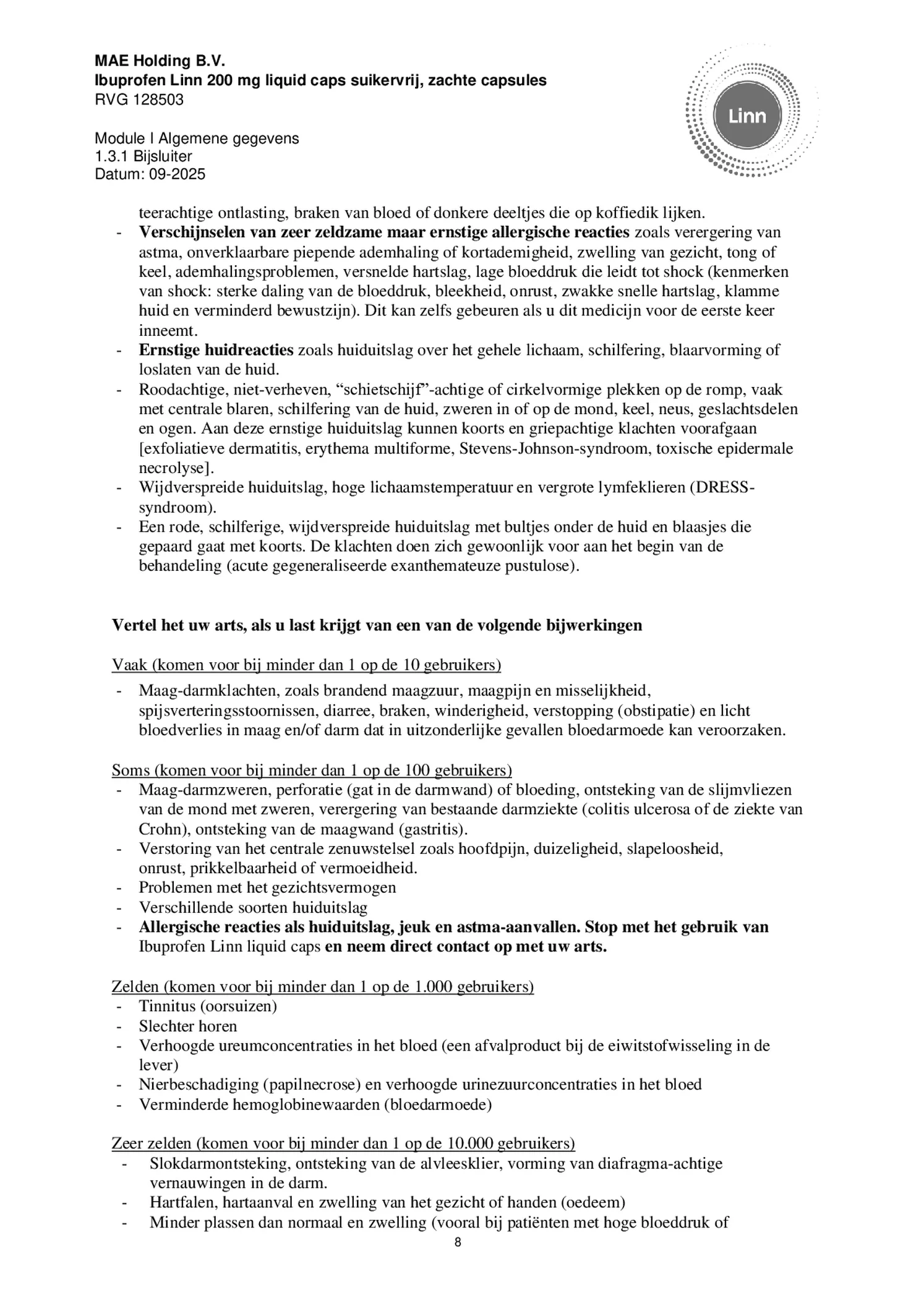 Ibuprofen Liquid Caps 200mg Suikervrij afbeelding van document #8, bijsluiter