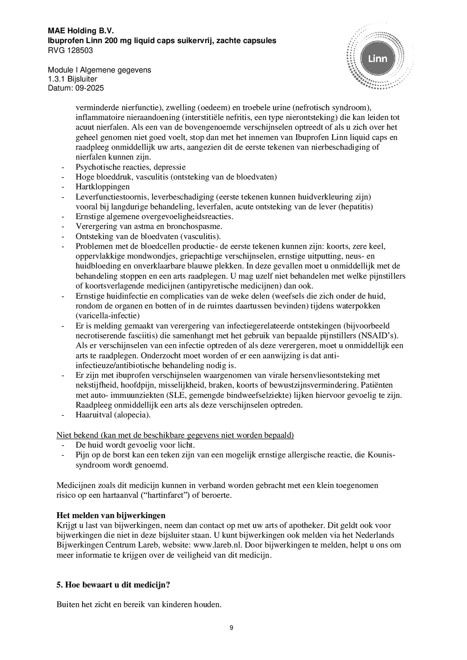 Ibuprofen Liquid Caps 200mg Suikervrij afbeelding van document #9, bijsluiter