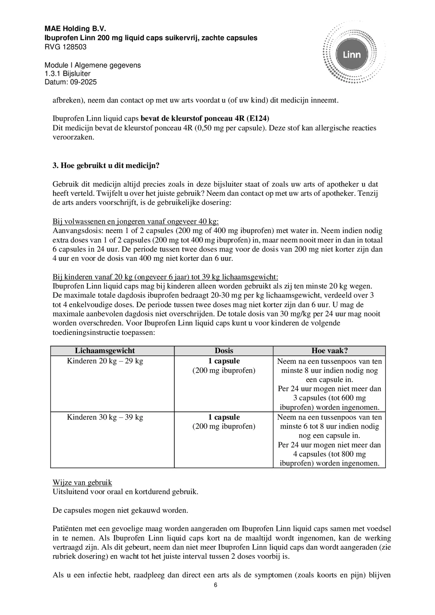 Ibuprofen Liquid Caps 200mg Suikervrij afbeelding van document #6, bijsluiter