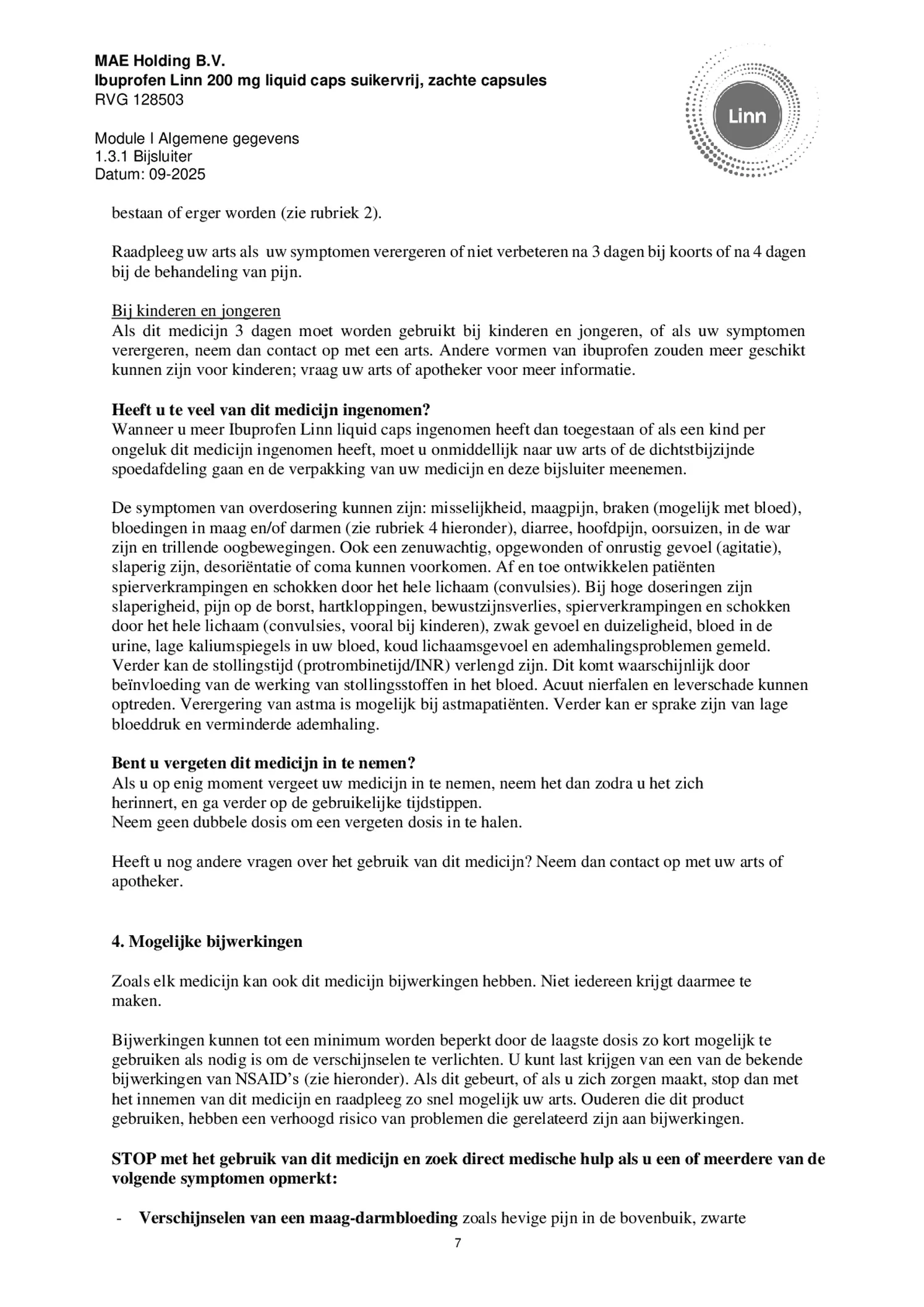 Ibuprofen Liquid Caps 200mg Suikervrij afbeelding van document #7, bijsluiter