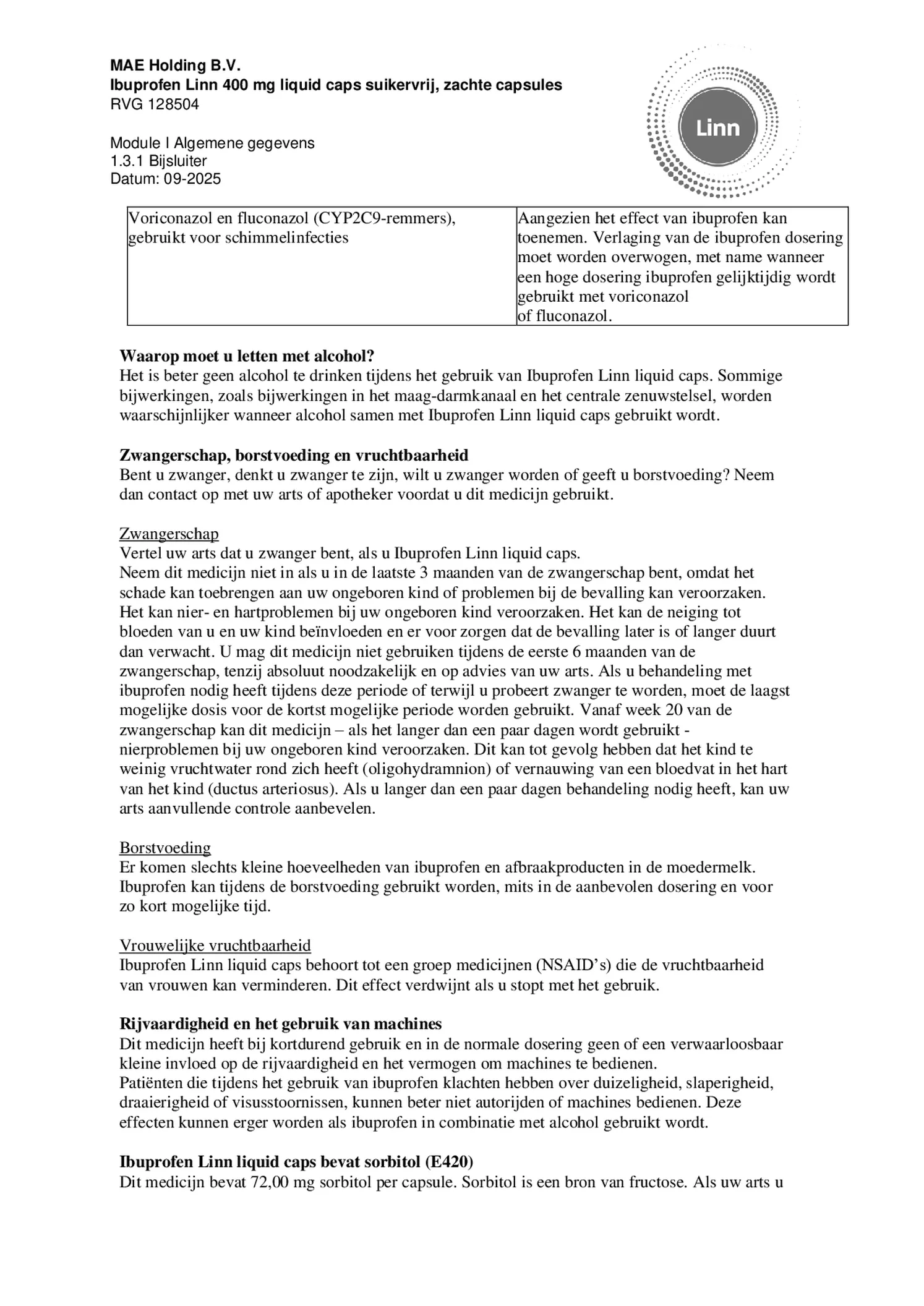 Ibuprofen Liquid Capsules 400mg Suikervrij afbeelding van document #5, bijsluiter