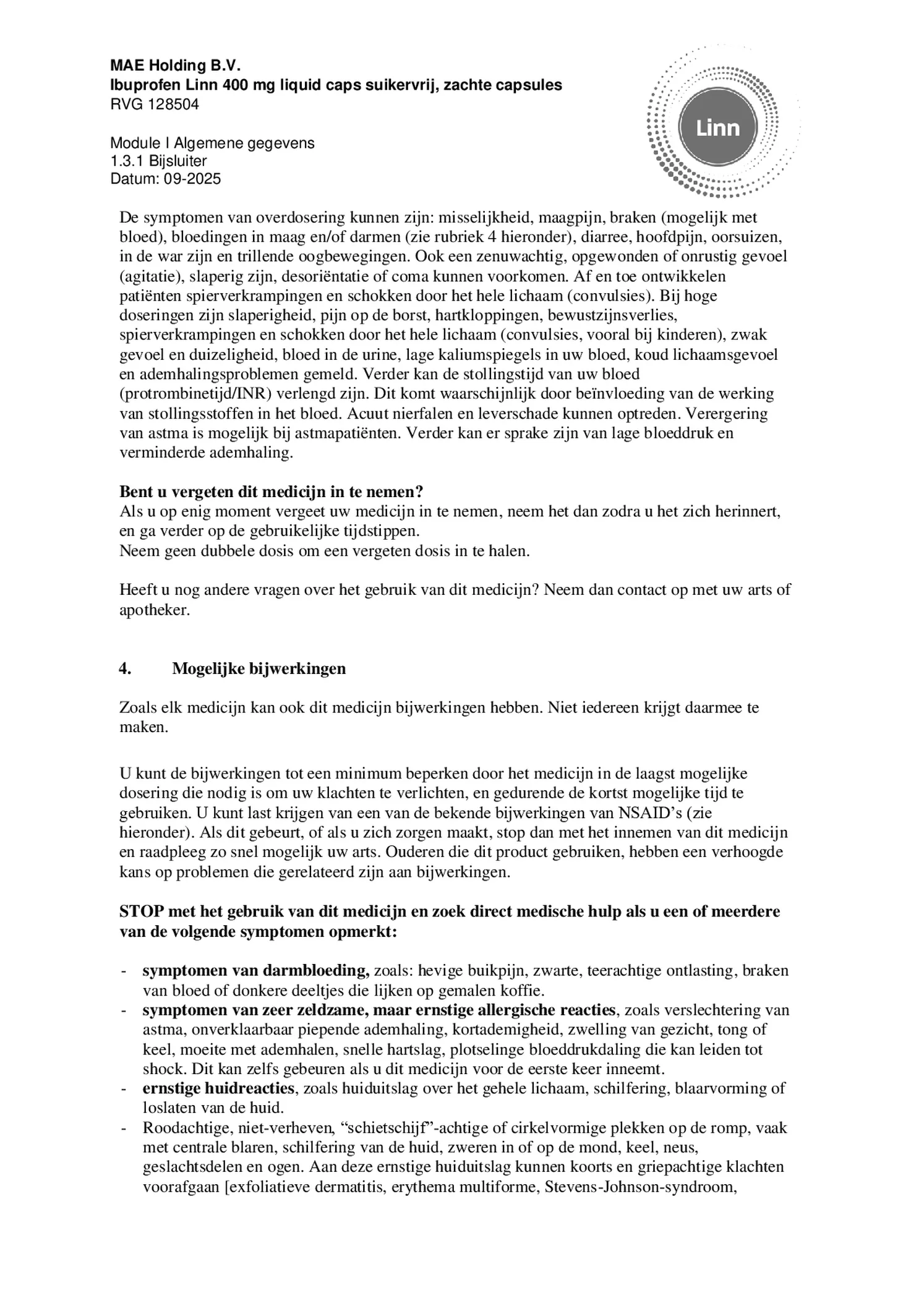 Ibuprofen Liquid Capsules 400mg Suikervrij afbeelding van document #7, bijsluiter