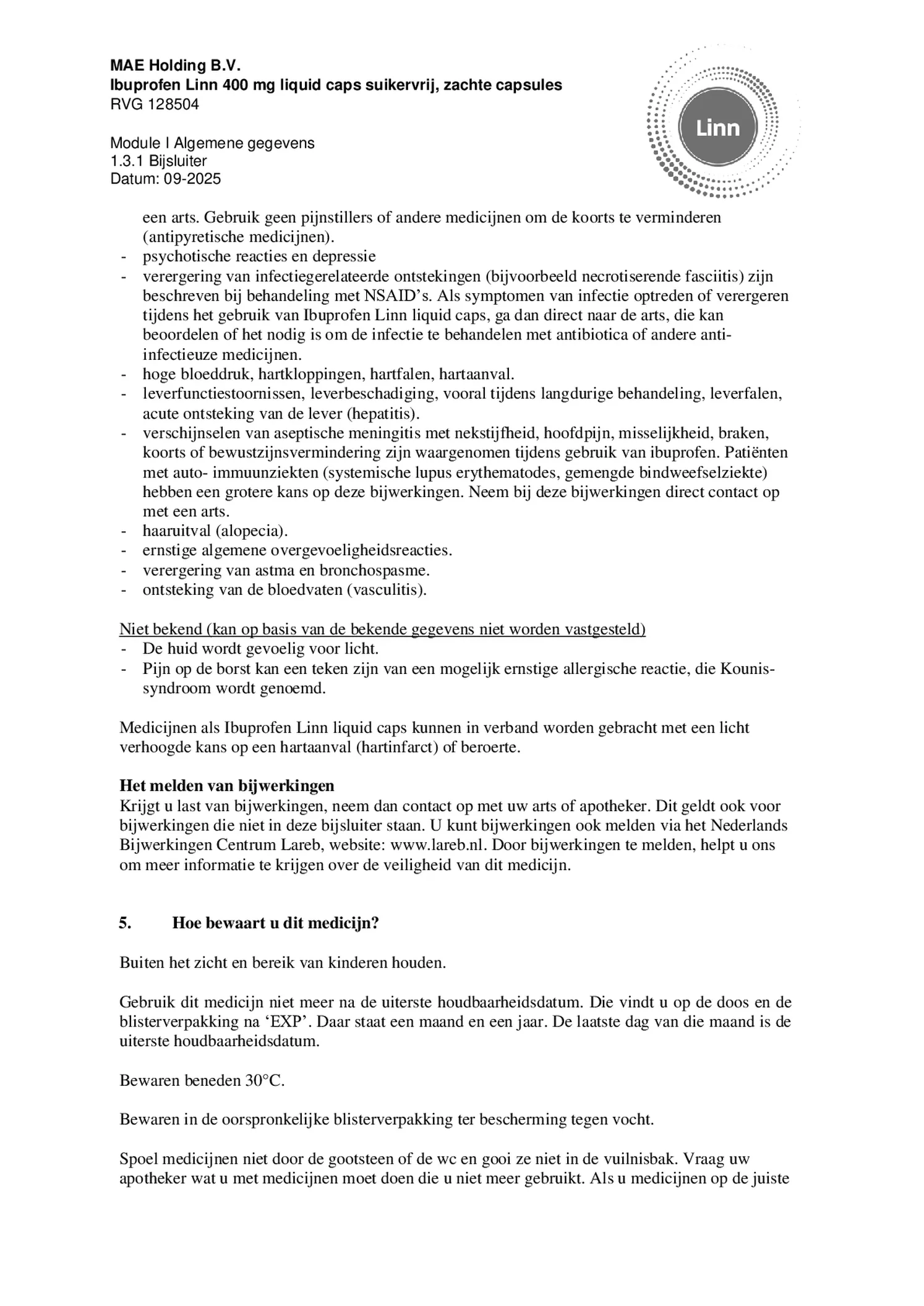 Ibuprofen Liquid Capsules 400mg Suikervrij afbeelding van document #9, bijsluiter