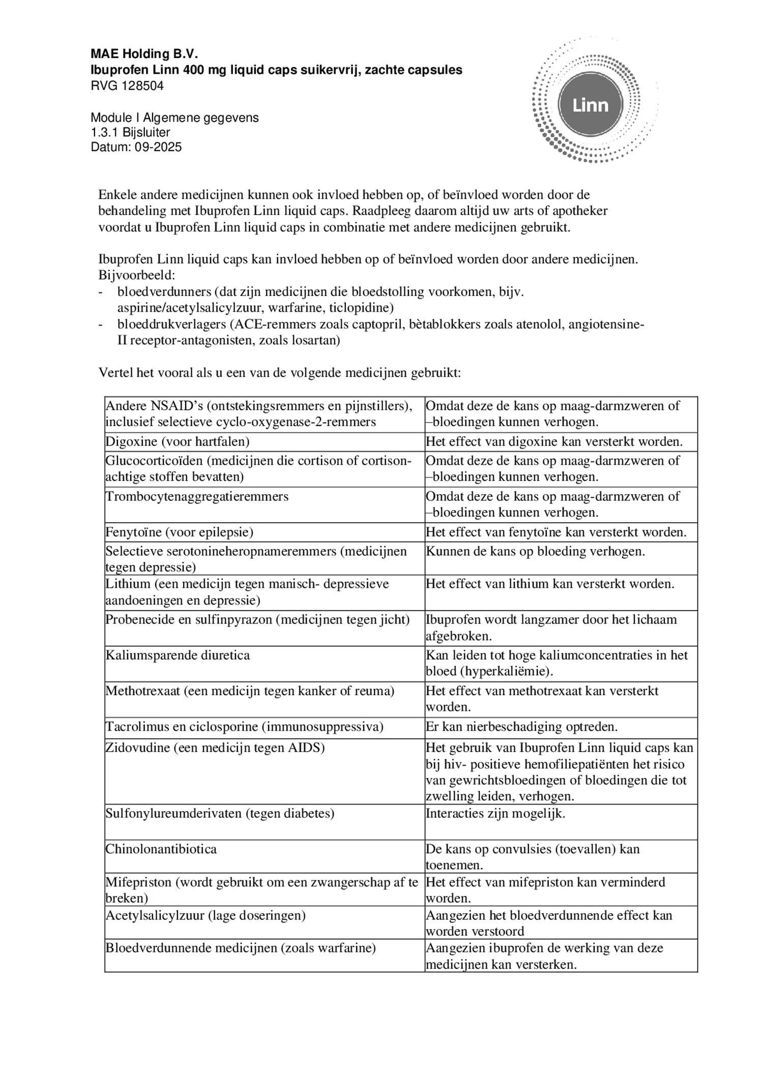 Ibuprofen Liquid Capsules 400mg Suikervrij afbeelding van document #4, bijsluiter