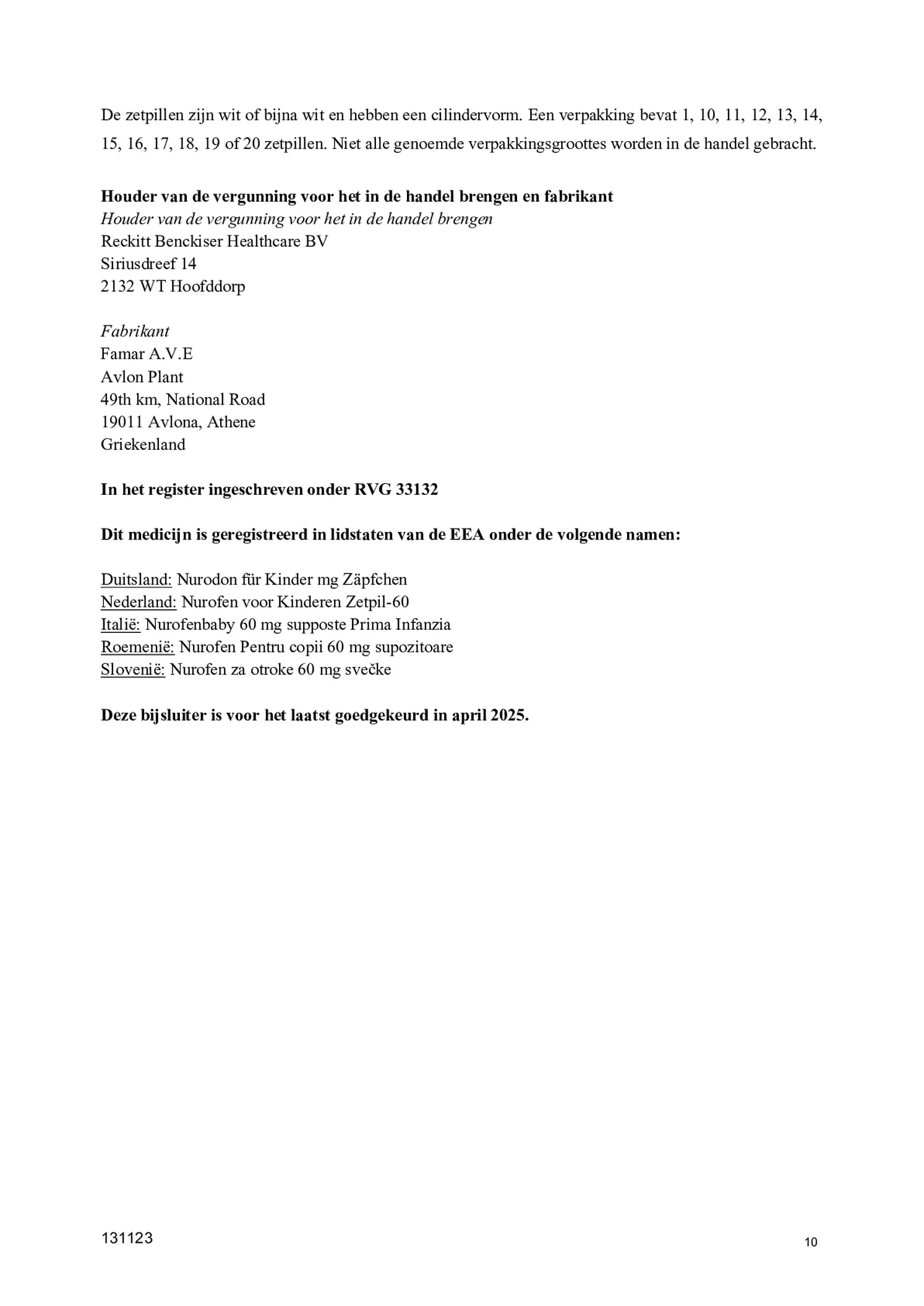 voor Kinderen Zetpil 60mg afbeelding van document #10, bijsluiter