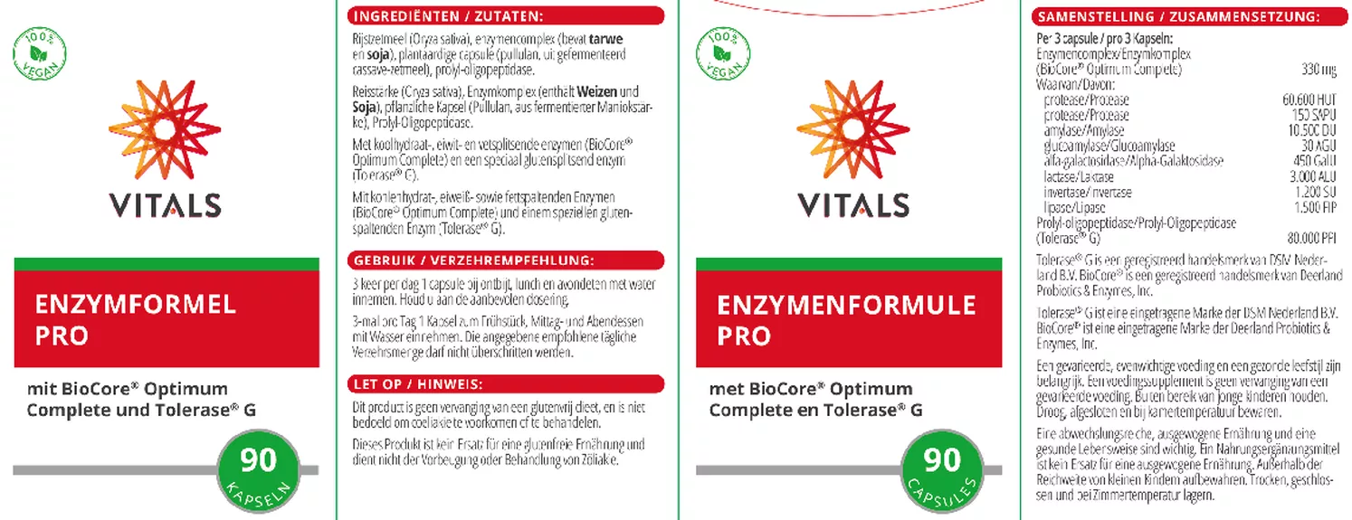 Enzymformule Pro Capsules afbeelding van document #1, etiket