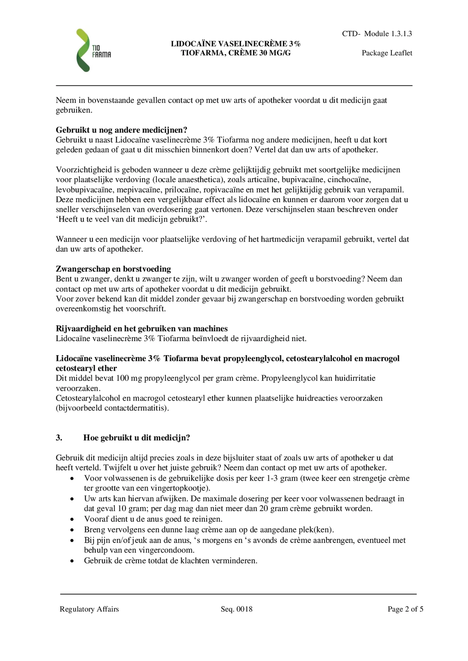 Lidocaïne Vaselinecrème 3% FNA afbeelding van document #2, bijsluiter