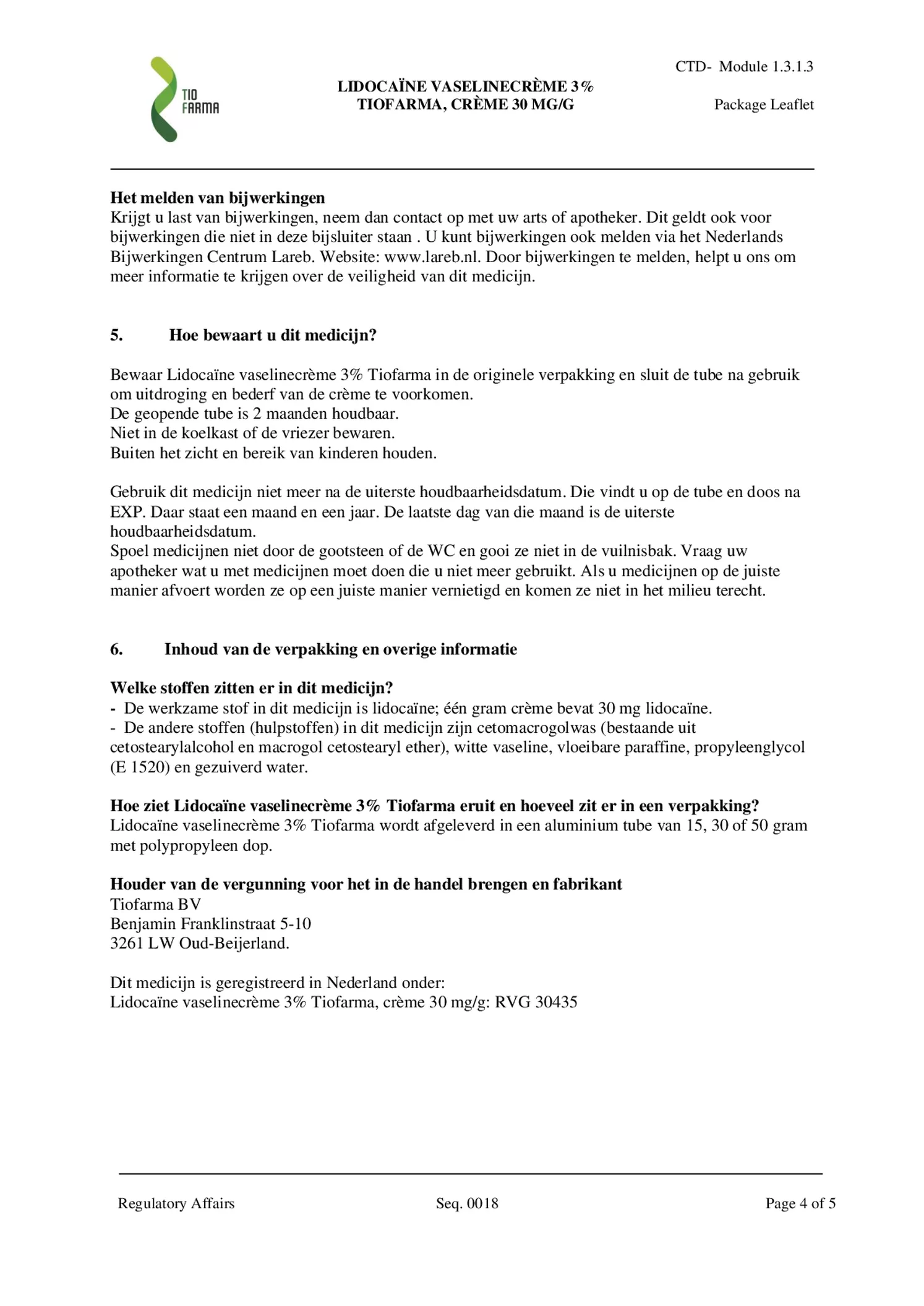 Lidocaïne Vaselinecrème 3% FNA afbeelding van document #4, bijsluiter