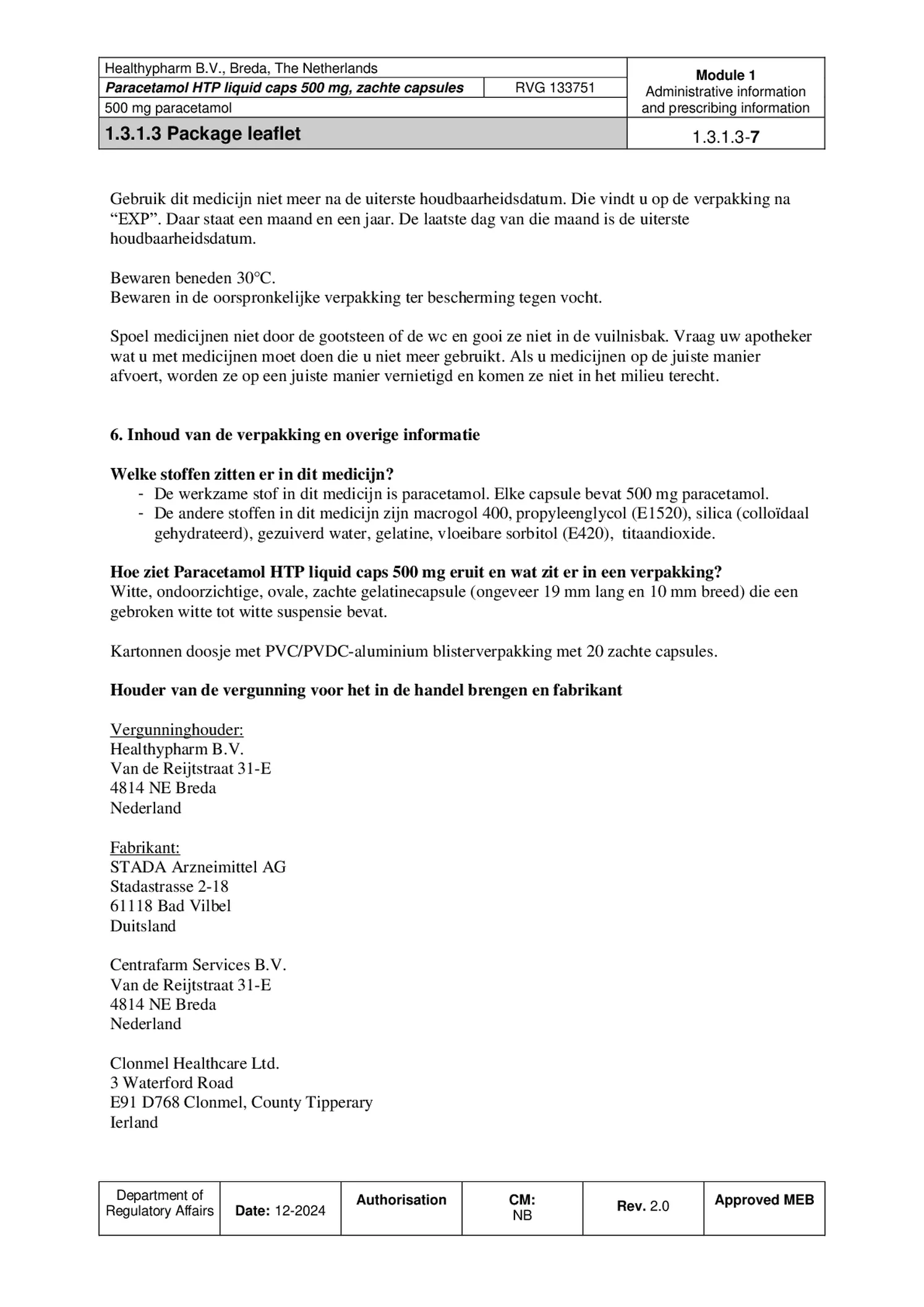 Paracetamol 500mg Liquid Capsules afbeelding van document #7, bijsluiter