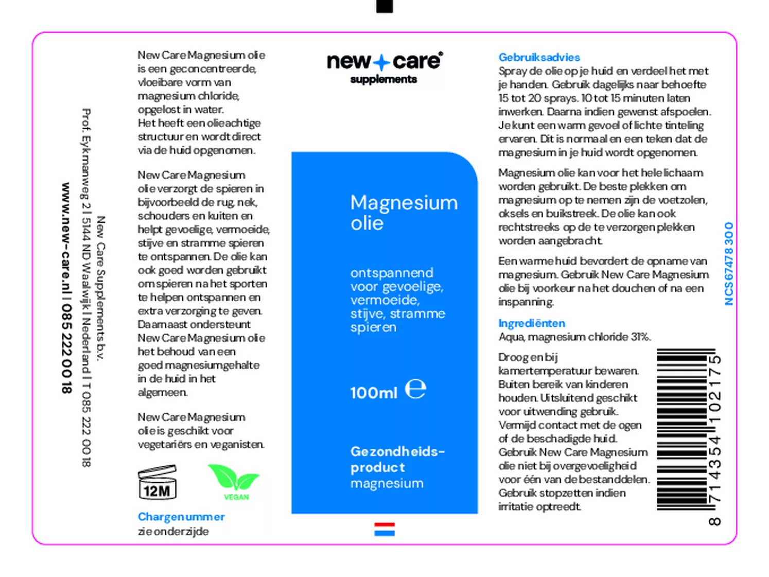Magnesium Olie Spray afbeelding van document #1, gebruiksaanwijzing
