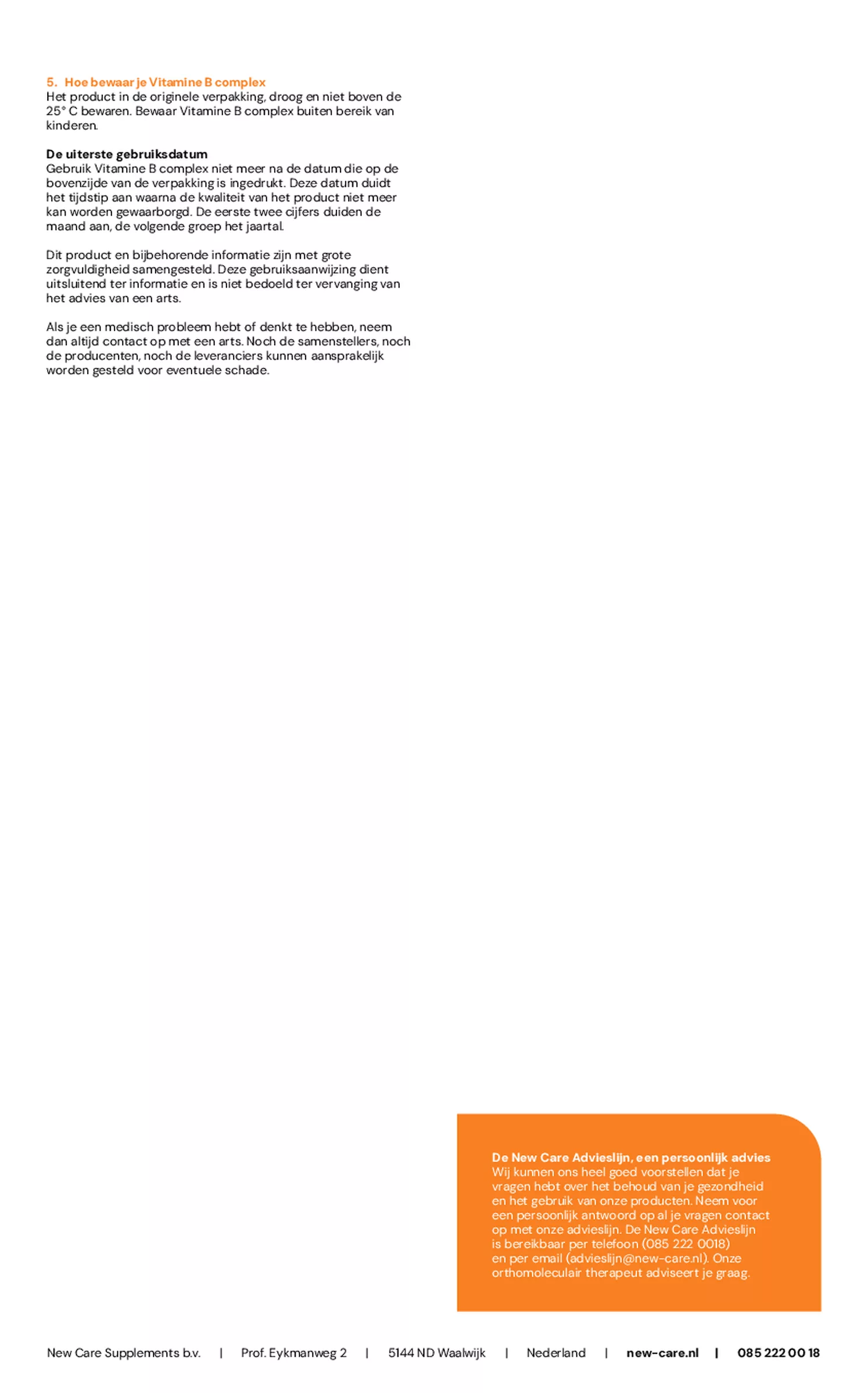 Vitamine B Complex Tabletten afbeelding van document #5, gebruiksaanwijzing
