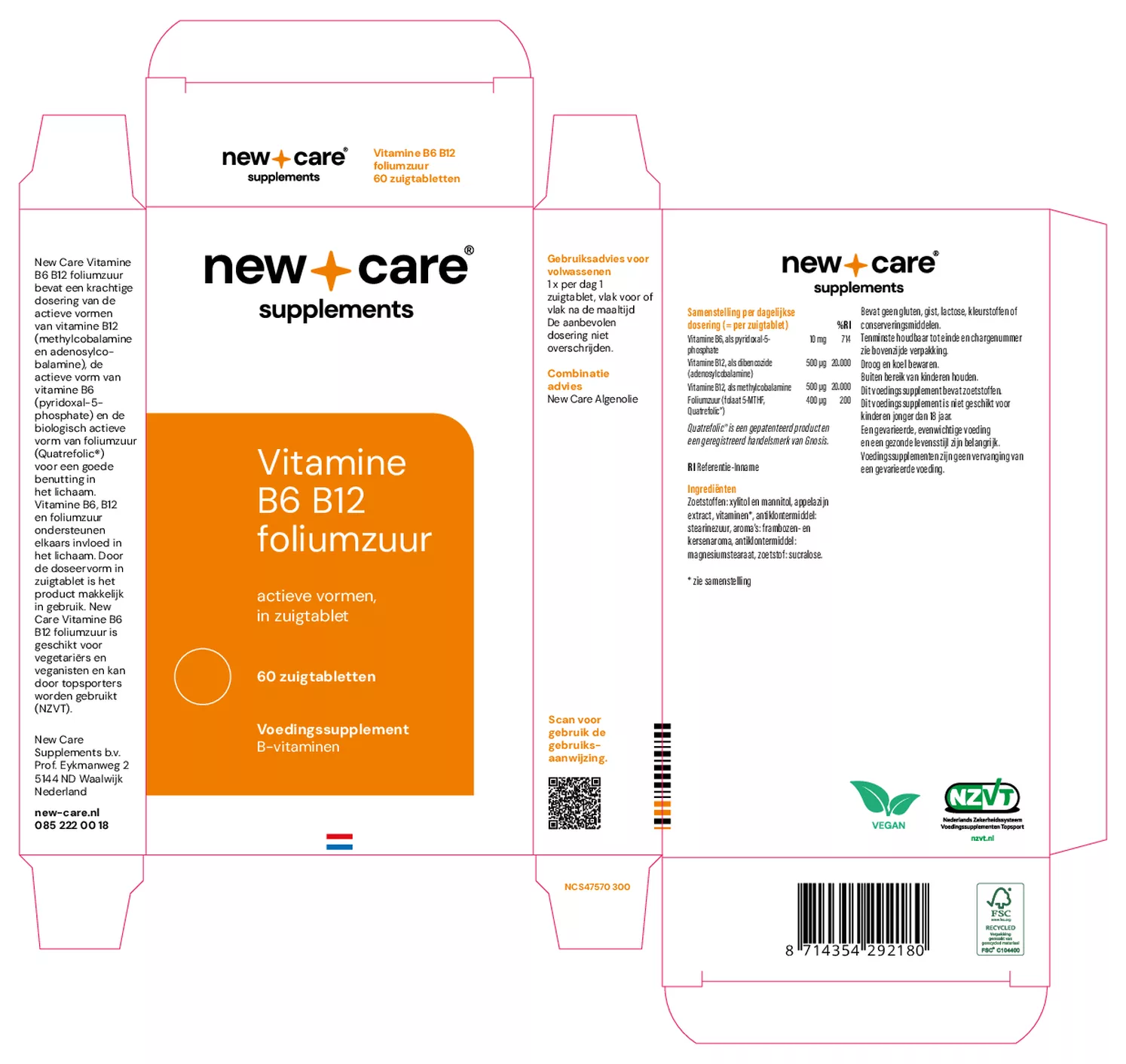 Vitamine  B6, B12, Foliumzuur Zuigtabletten afbeelding van document #1, gebruiksaanwijzing