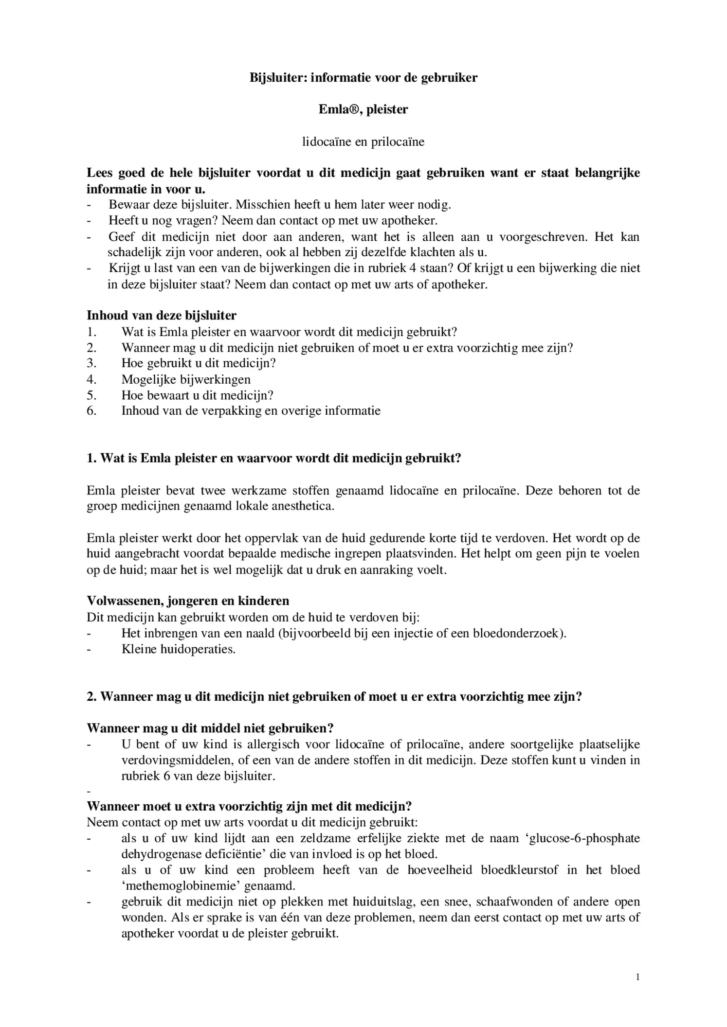 Verdovingspleister afbeelding van document #1, bijsluiter