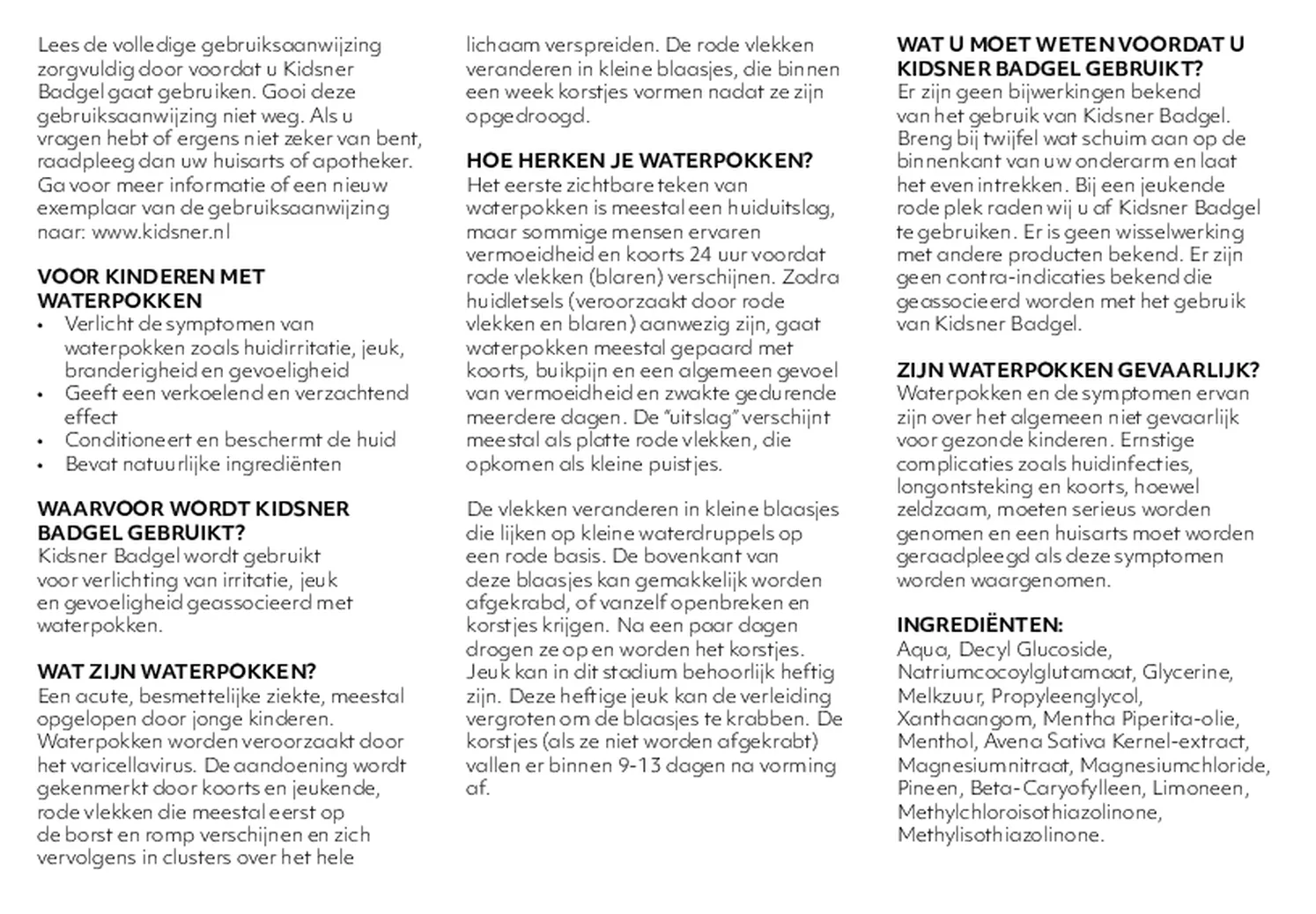 Waterpokken Foam & Badgel Combi afbeelding van document #3, gebruiksaanwijzing