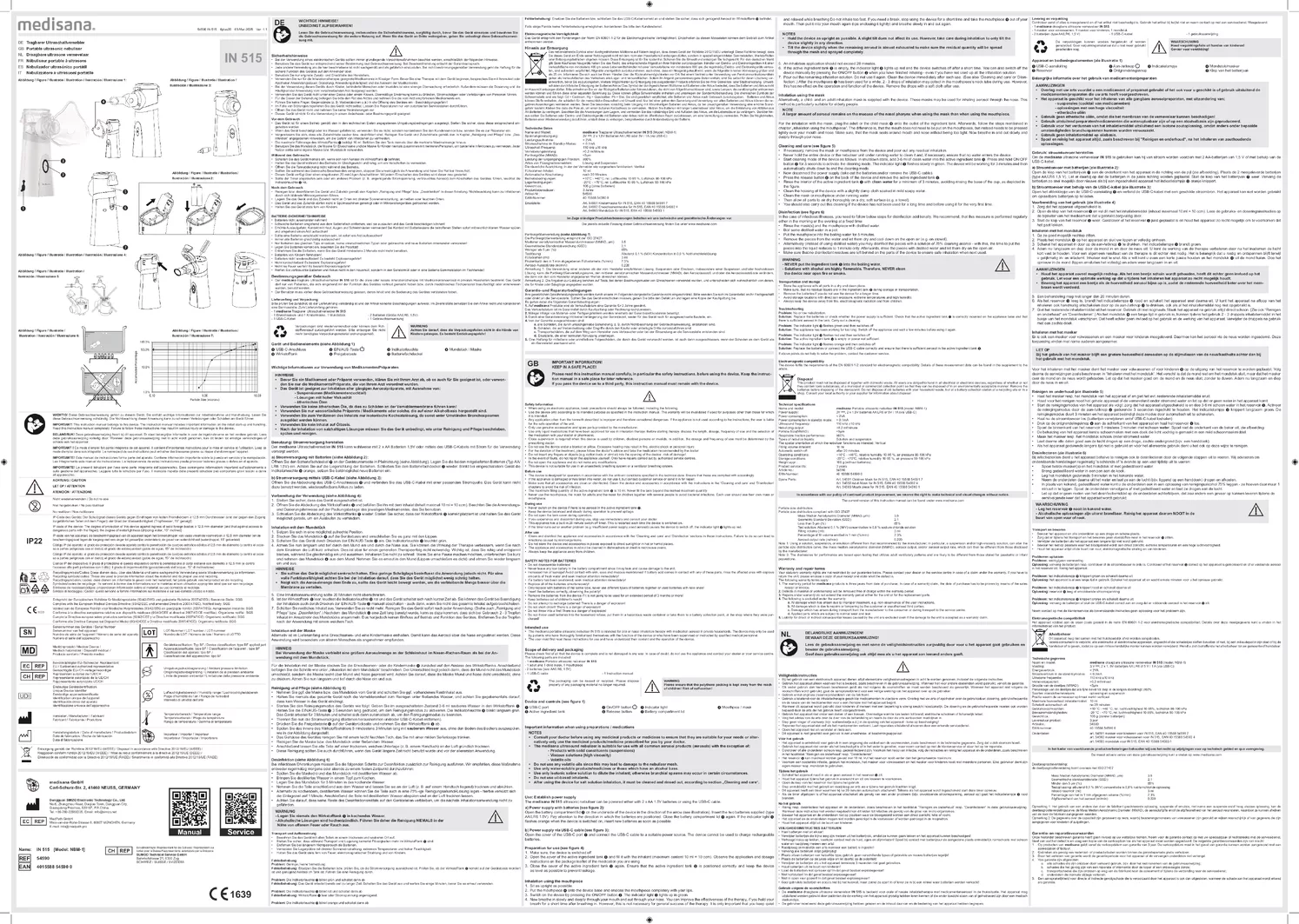 IN 515 Inhalator afbeelding van document #1, gebruiksaanwijzing