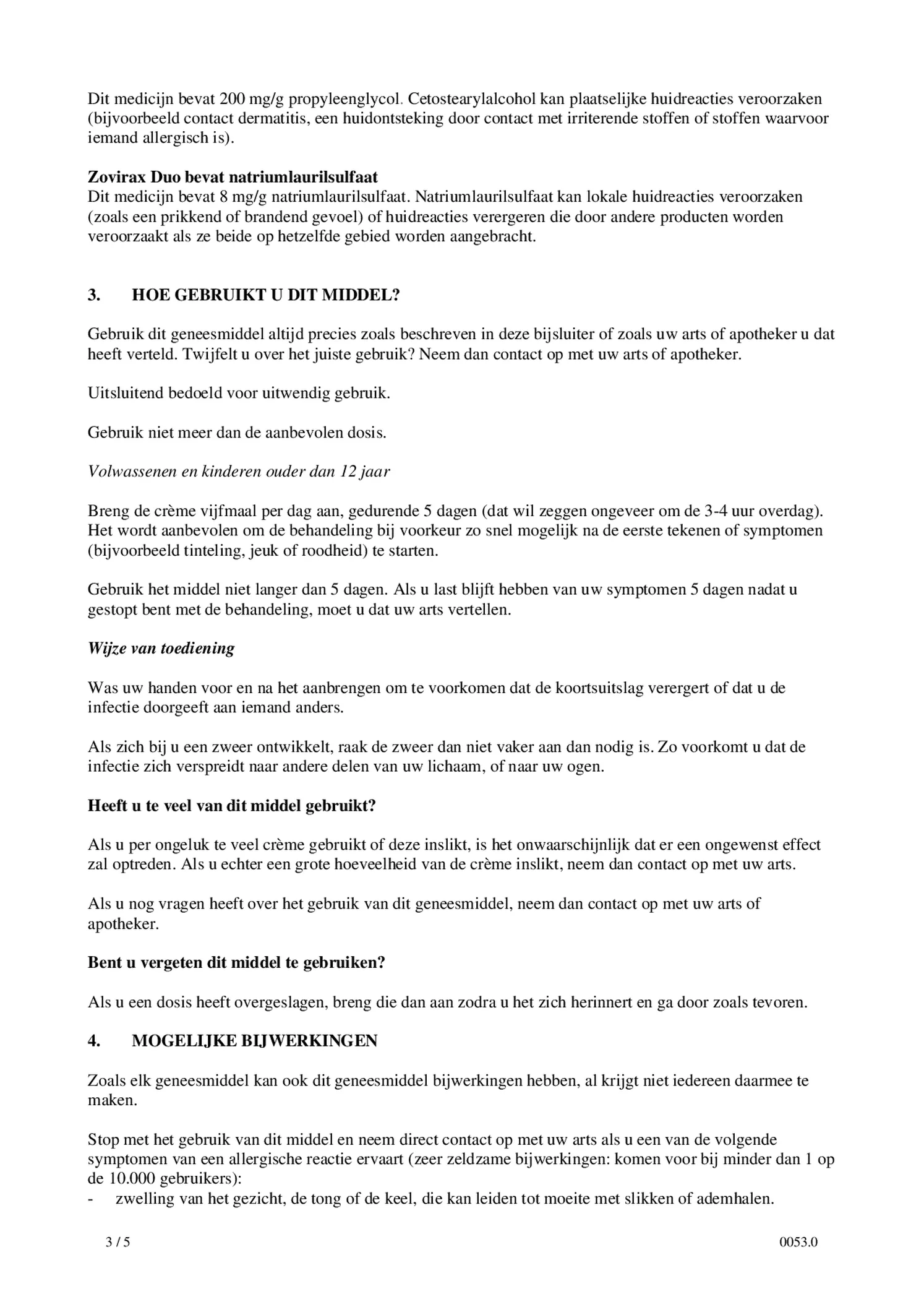 Koortslipcrème afbeelding van document #3, bijsluiter
