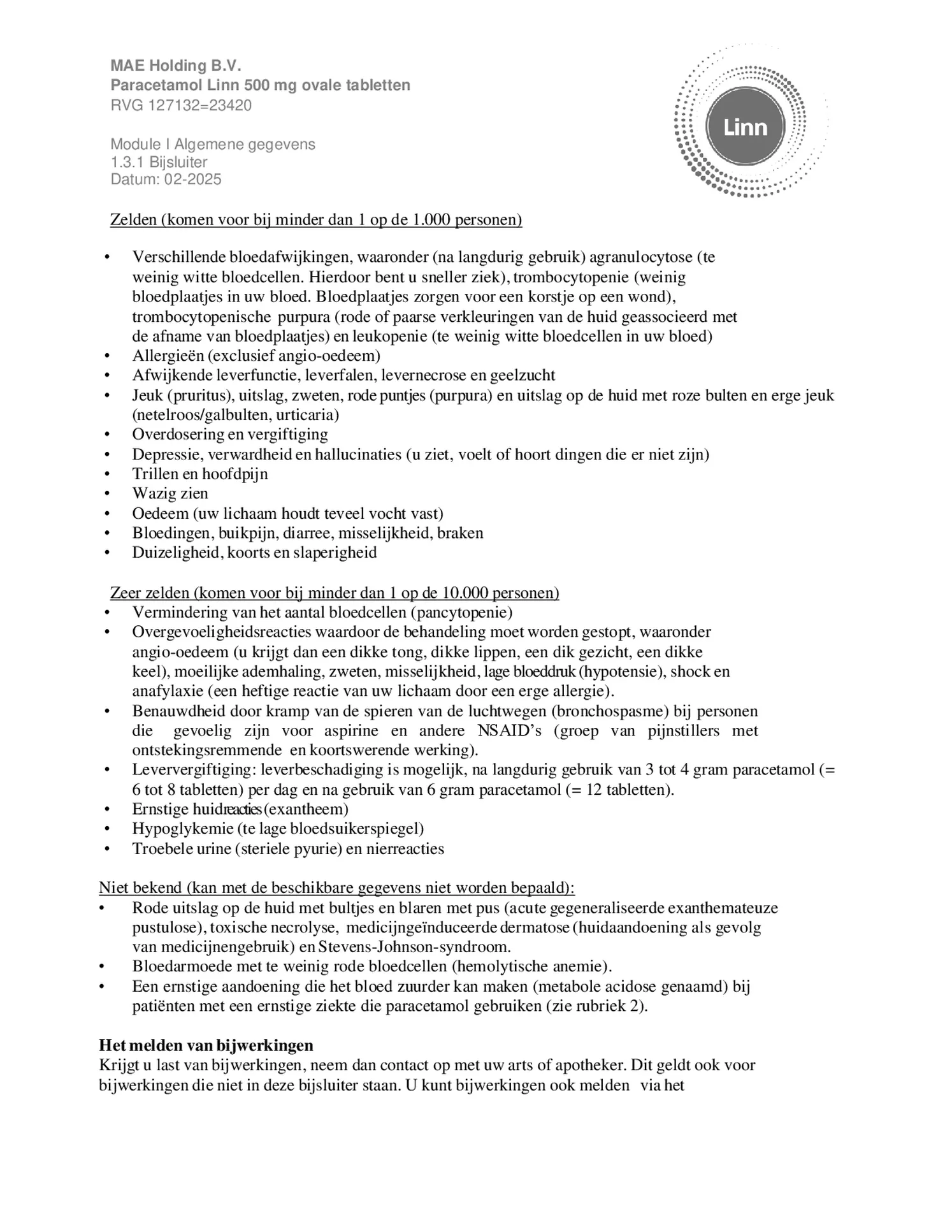 Paracetamol Ovaal afbeelding van document #6, bijsluiter